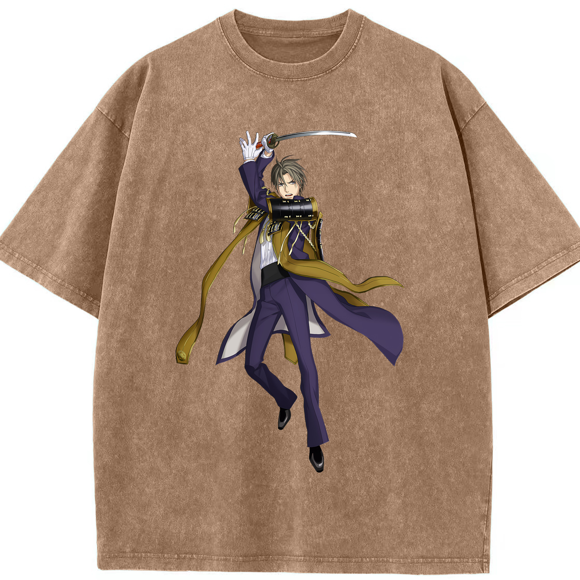 （画像用） 刀剣乱舞 Touken Ranbu 綿100% ヴィンテージ風 半袖Tシャツ（フロントプリント）