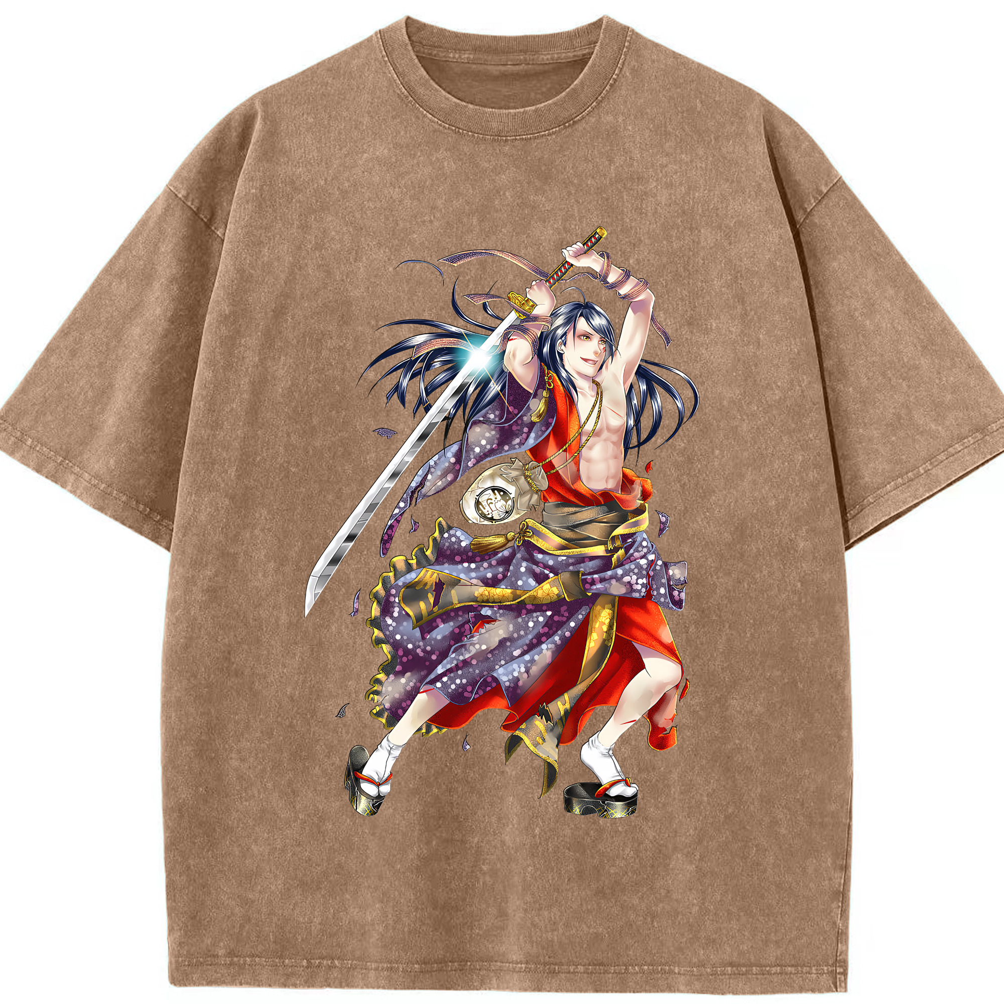 （画像用） 刀剣乱舞 Touken Ranbu 綿100% ヴィンテージ風 半袖Tシャツ（フロントプリント）