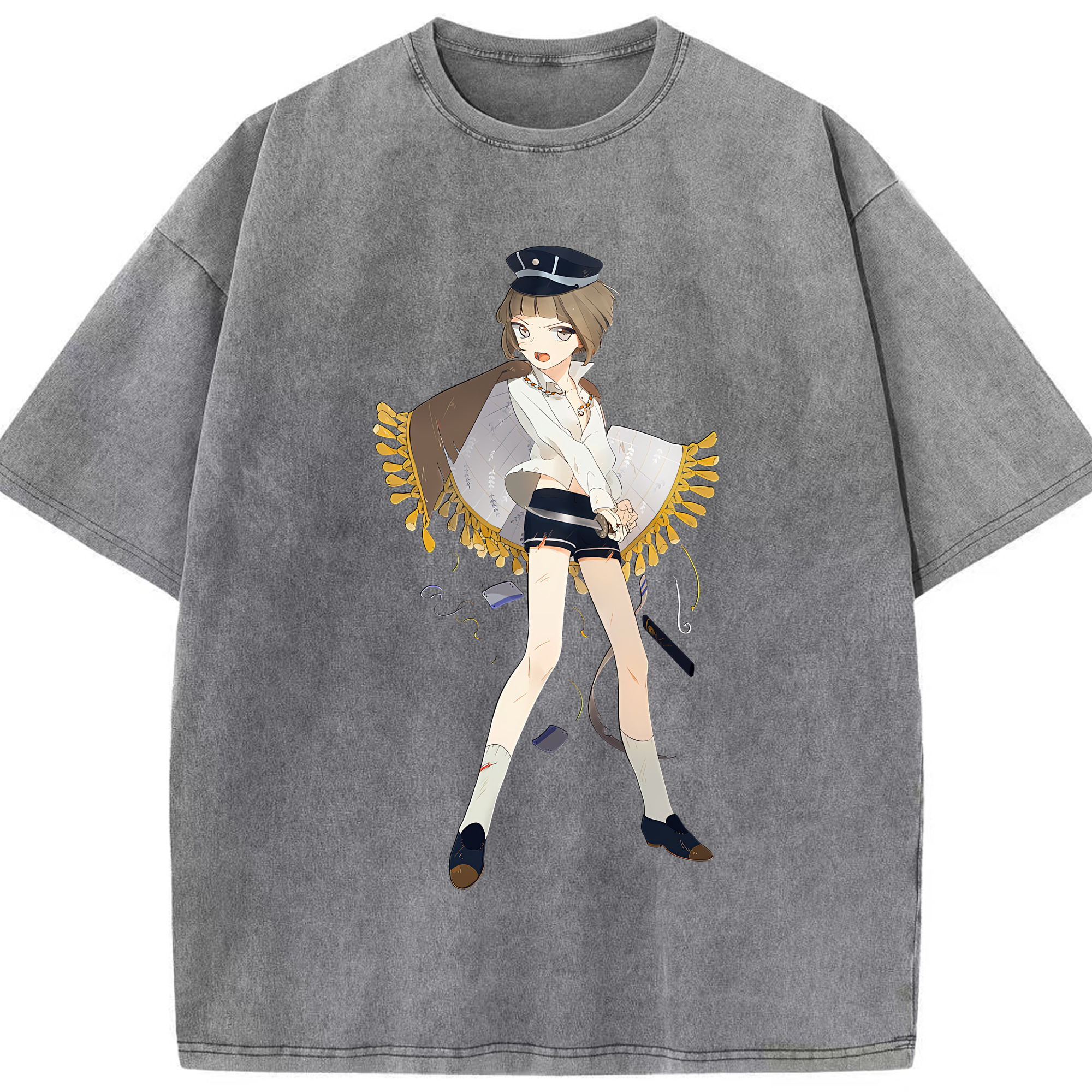 （画像用） 刀剣乱舞 Touken Ranbu 綿100% ヴィンテージ風 半袖Tシャツ（フロントプリント）
