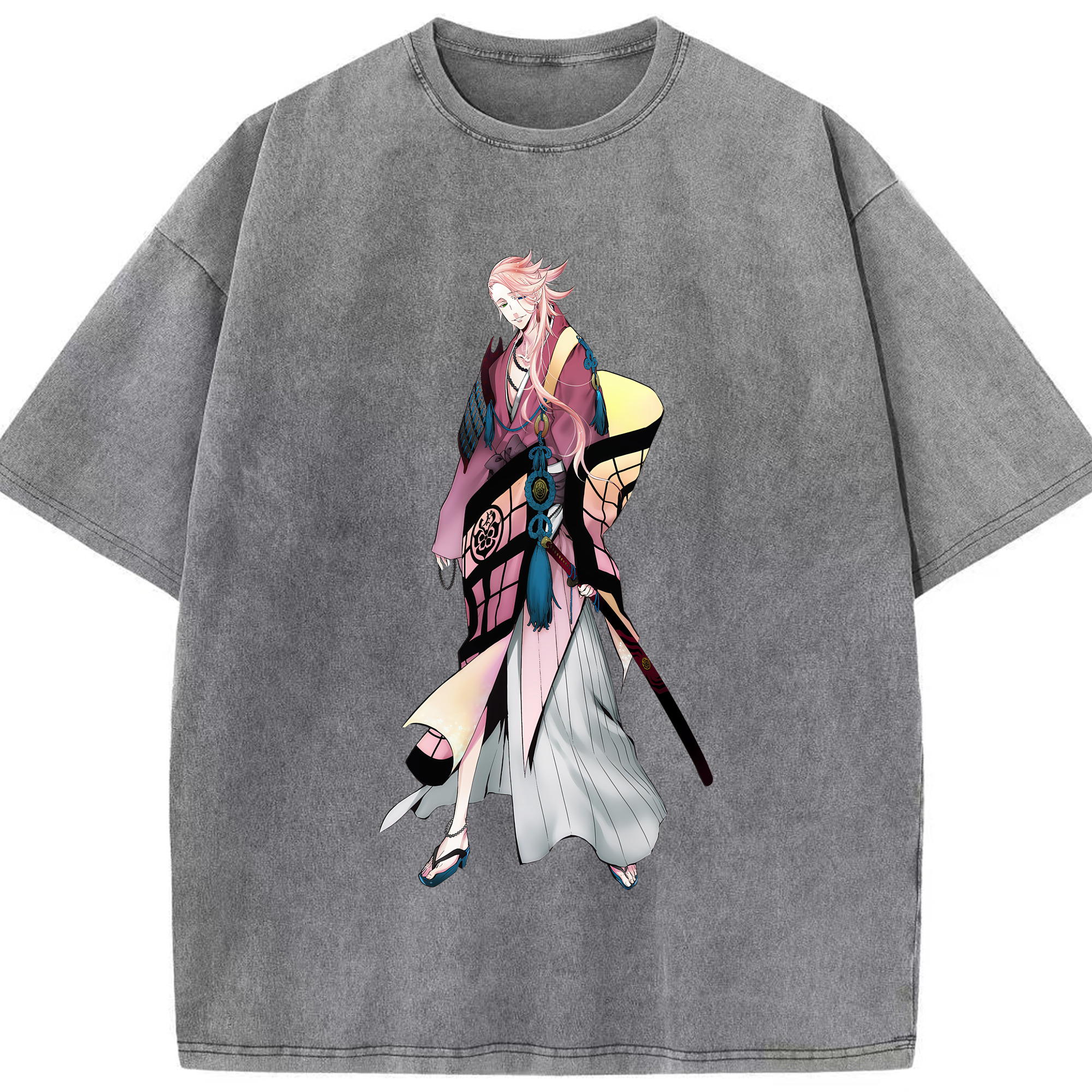（画像用） 刀剣乱舞 Touken Ranbu 綿100% ヴィンテージ風 半袖Tシャツ（フロントプリント）