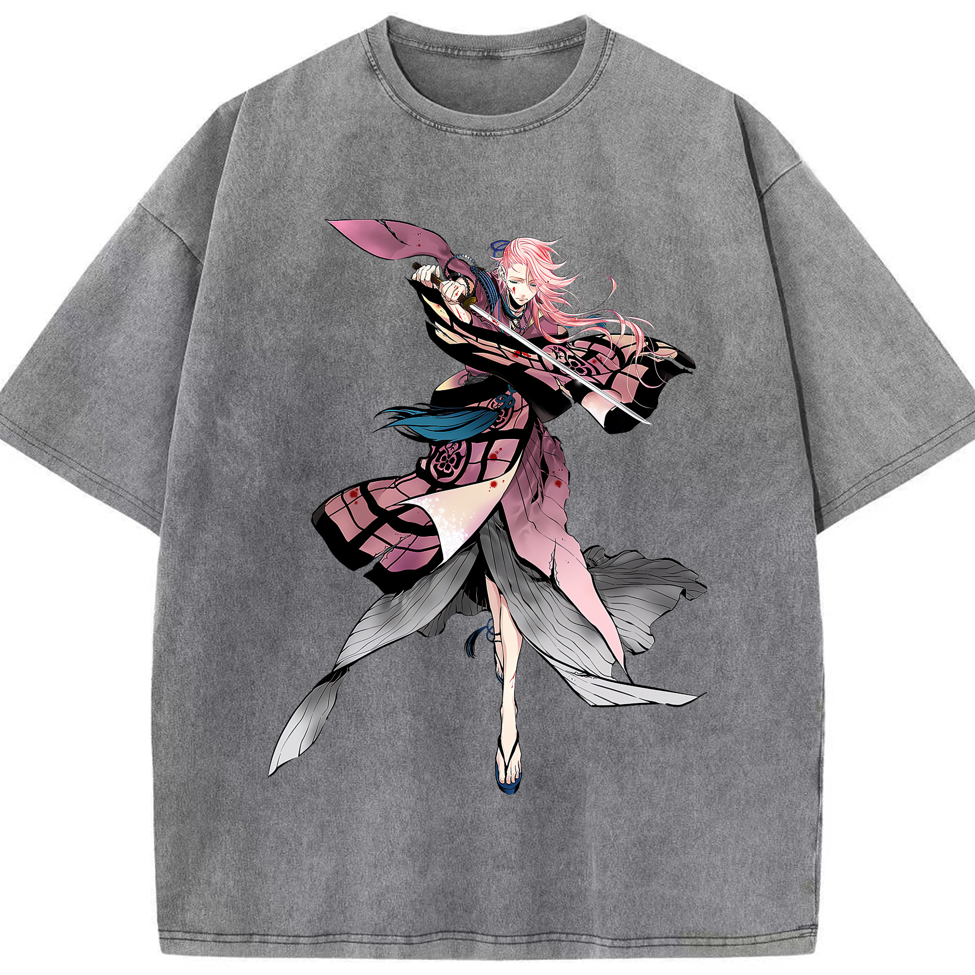 （画像用） 刀剣乱舞 Touken Ranbu 綿100% ヴィンテージ風 半袖Tシャツ（フロントプリント）