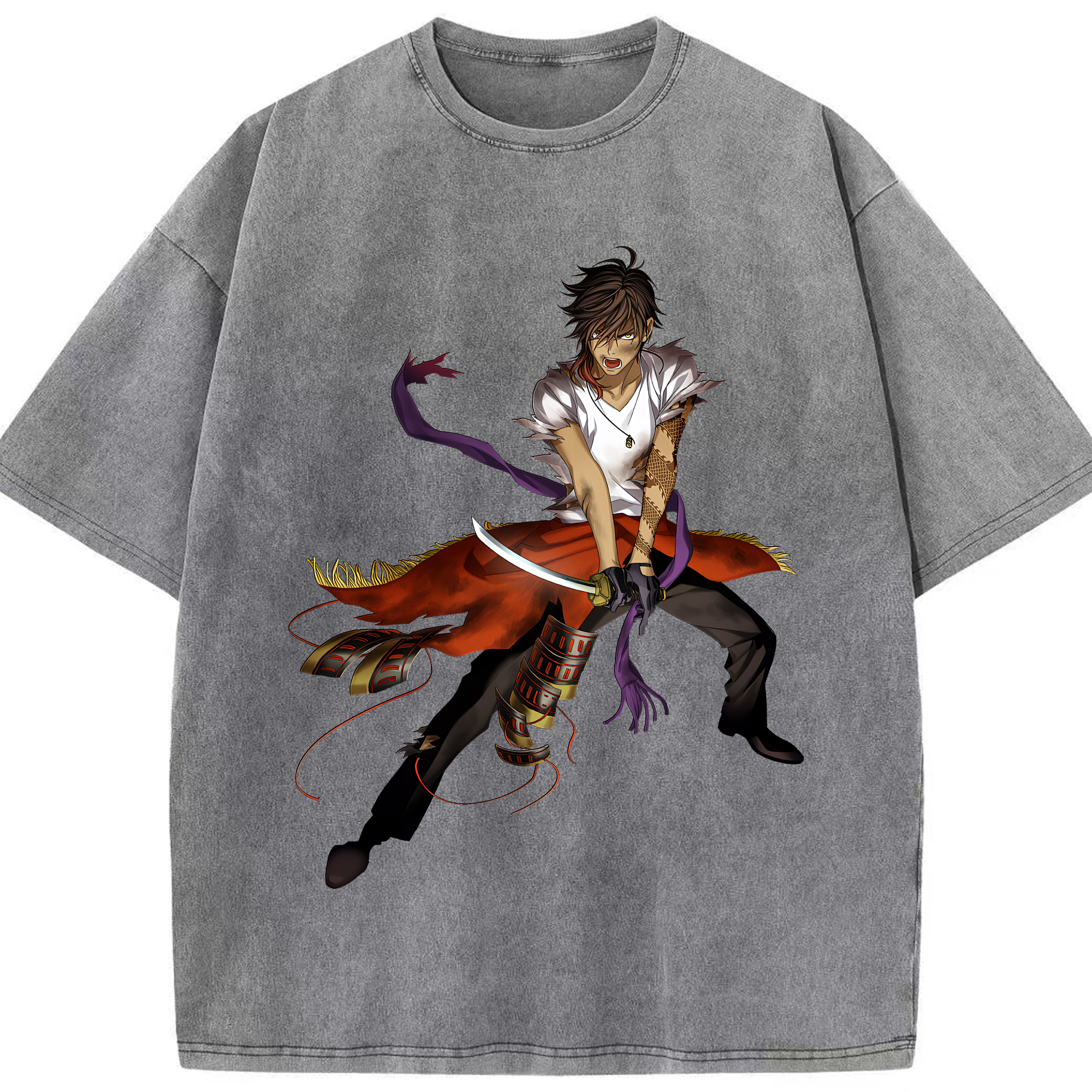 （画像用） 刀剣乱舞 Touken Ranbu 綿100% ヴィンテージ風 半袖Tシャツ（フロントプリント）