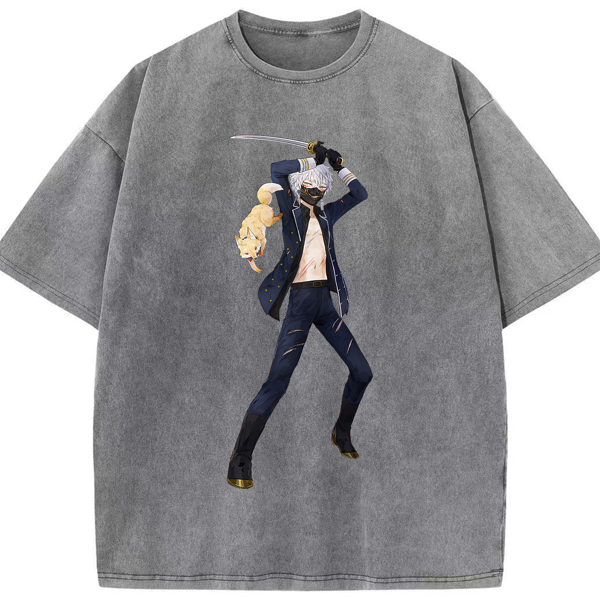 （画像用） 刀剣乱舞 Touken Ranbu 綿100% ヴィンテージ風 半袖Tシャツ（フロントプリント）
