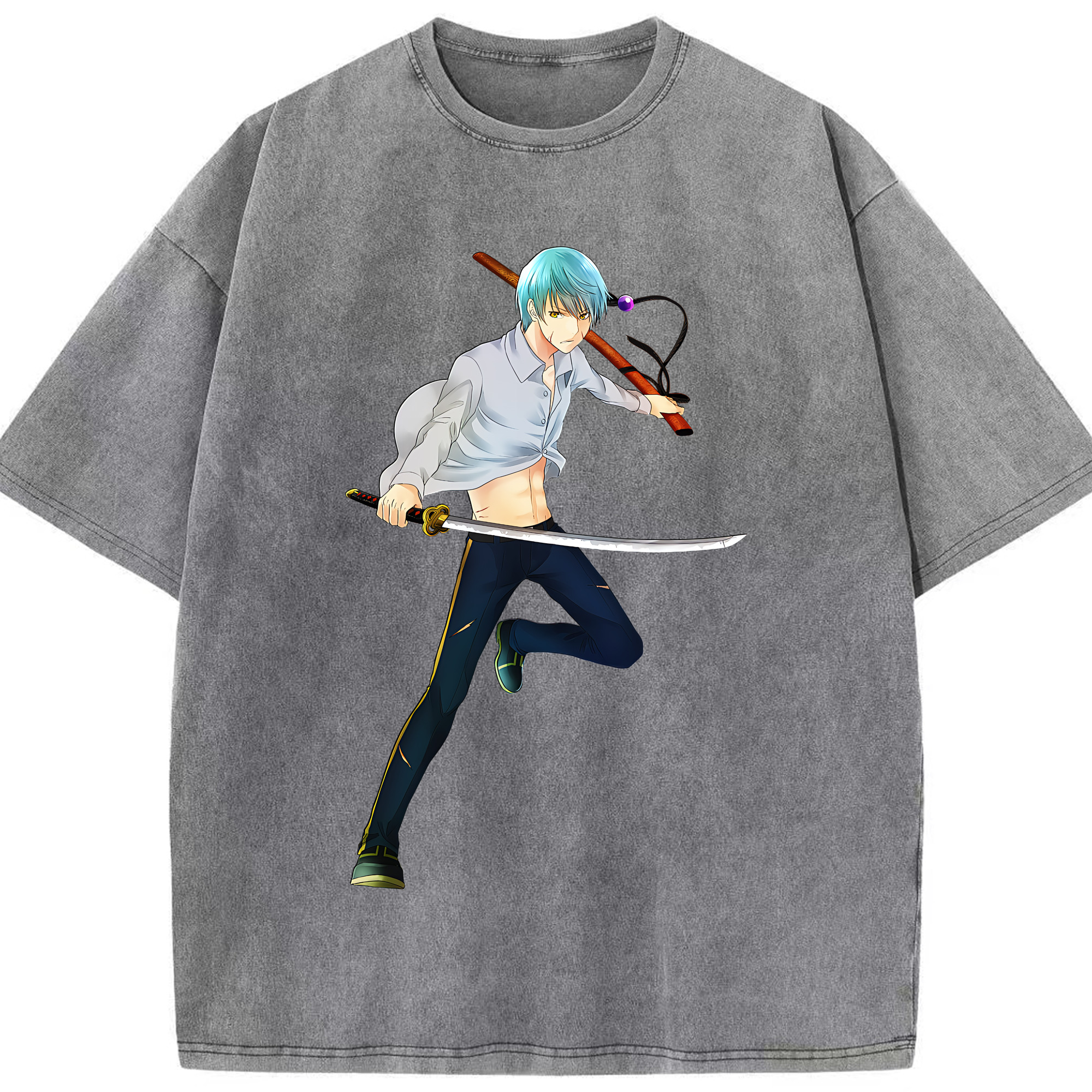 （画像用） 刀剣乱舞 Touken Ranbu 綿100% ヴィンテージ風 半袖Tシャツ（フロントプリント）