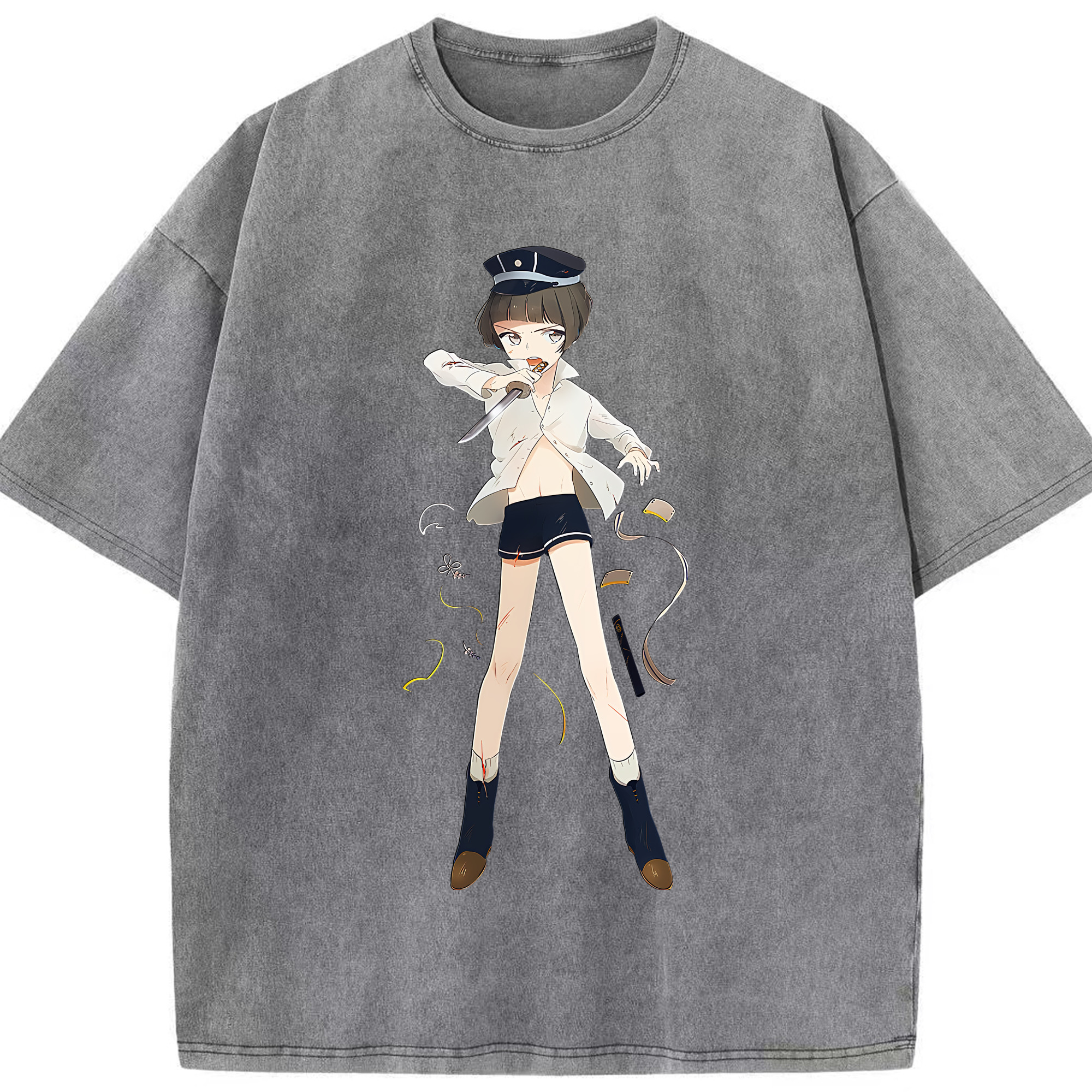 （画像用） 刀剣乱舞 Touken Ranbu 綿100% ヴィンテージ風 半袖Tシャツ（フロントプリント）