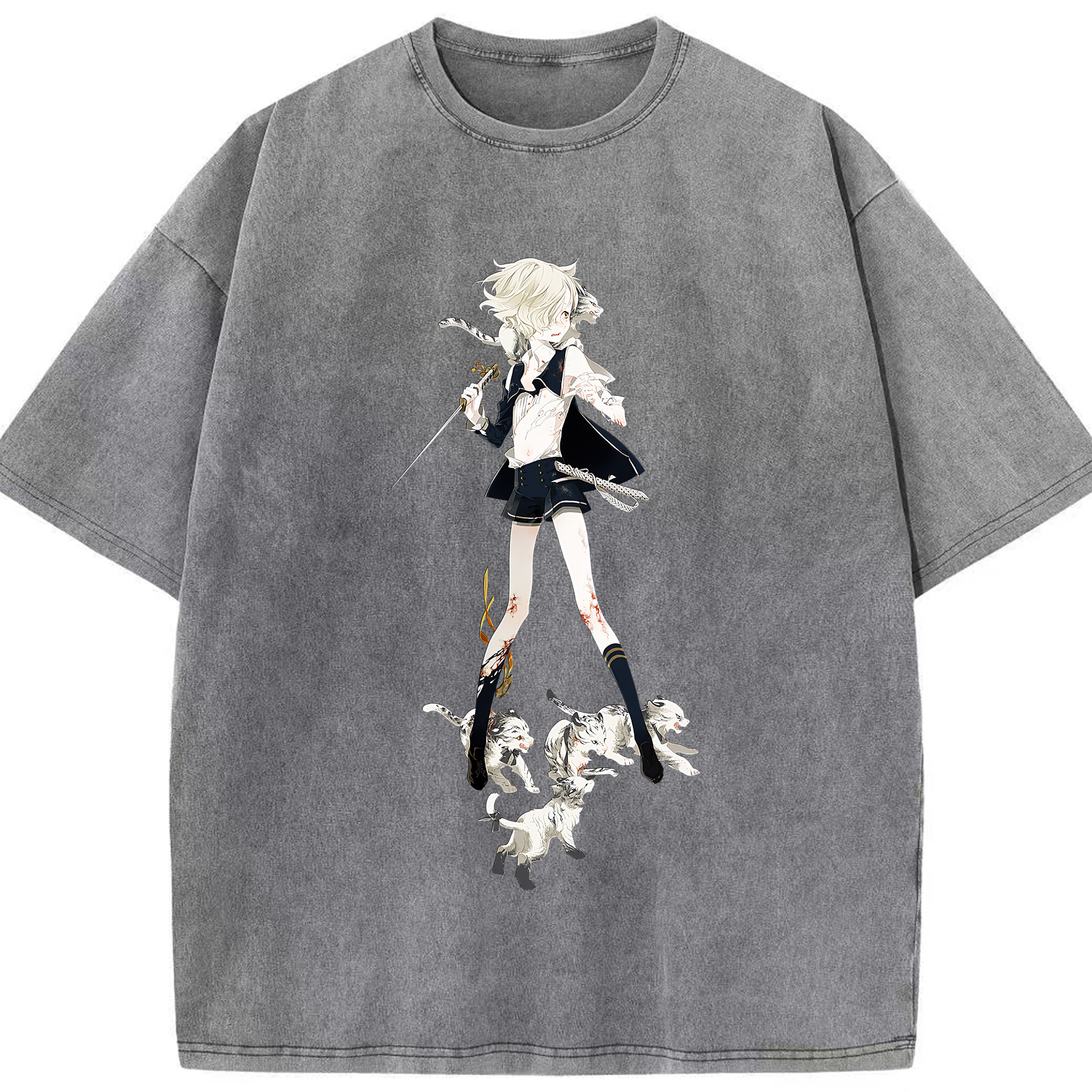 （画像用） 刀剣乱舞 Touken Ranbu 綿100% ヴィンテージ風 半袖Tシャツ（フロントプリント）