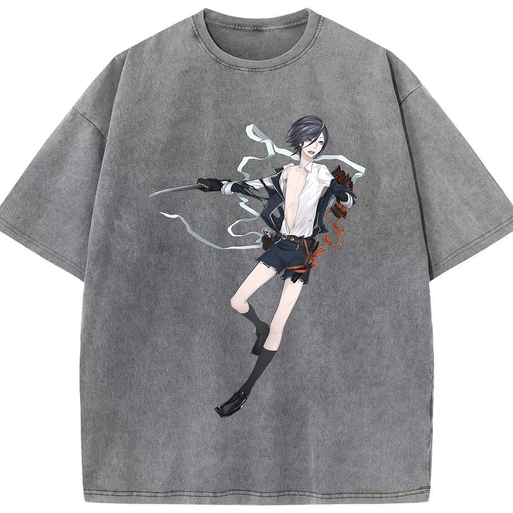 （画像用） 刀剣乱舞 Touken Ranbu 綿100% ヴィンテージ風 半袖Tシャツ（フロントプリント）
