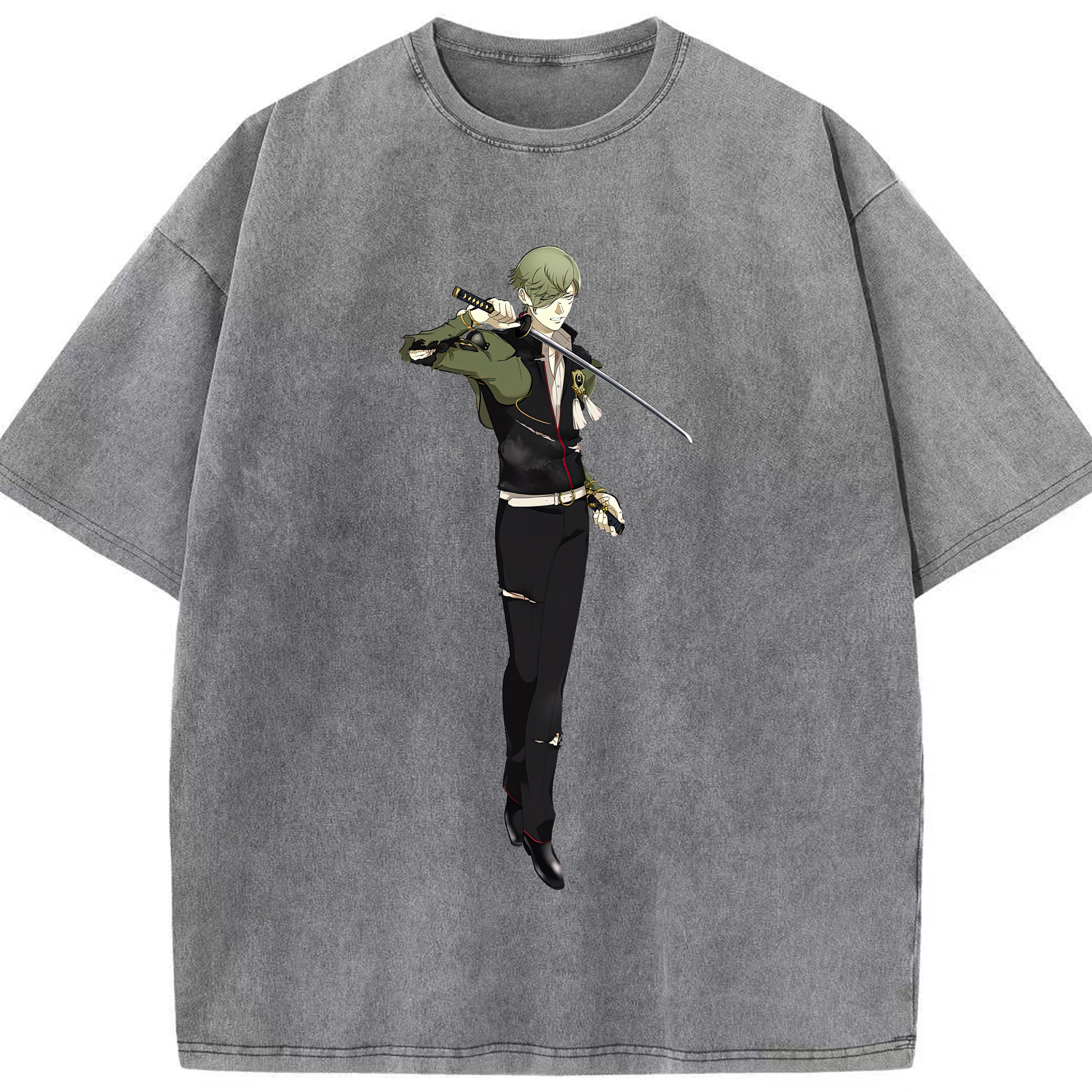 （画像用） 刀剣乱舞 Touken Ranbu 綿100% ヴィンテージ風 半袖Tシャツ（フロントプリント）