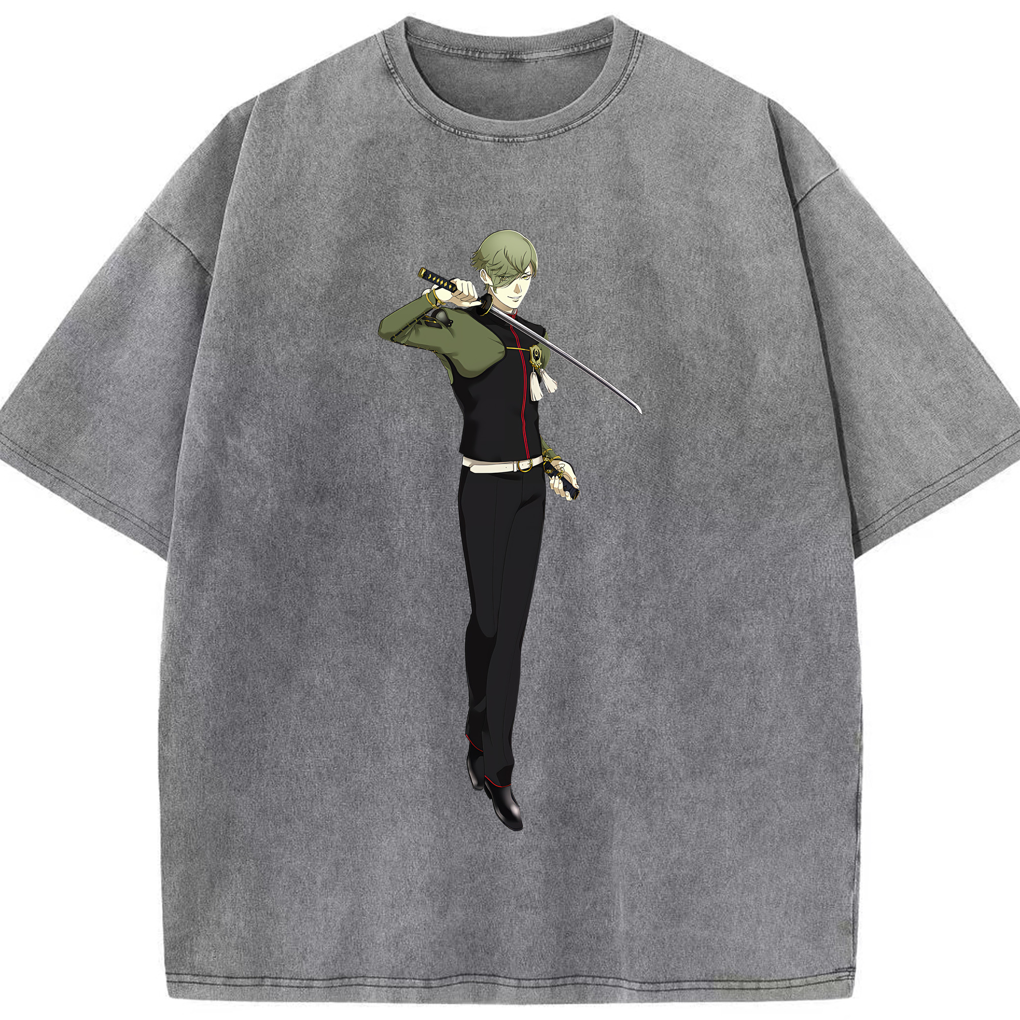 （画像用） 刀剣乱舞 Touken Ranbu 綿100% ヴィンテージ風 半袖Tシャツ（フロントプリント）