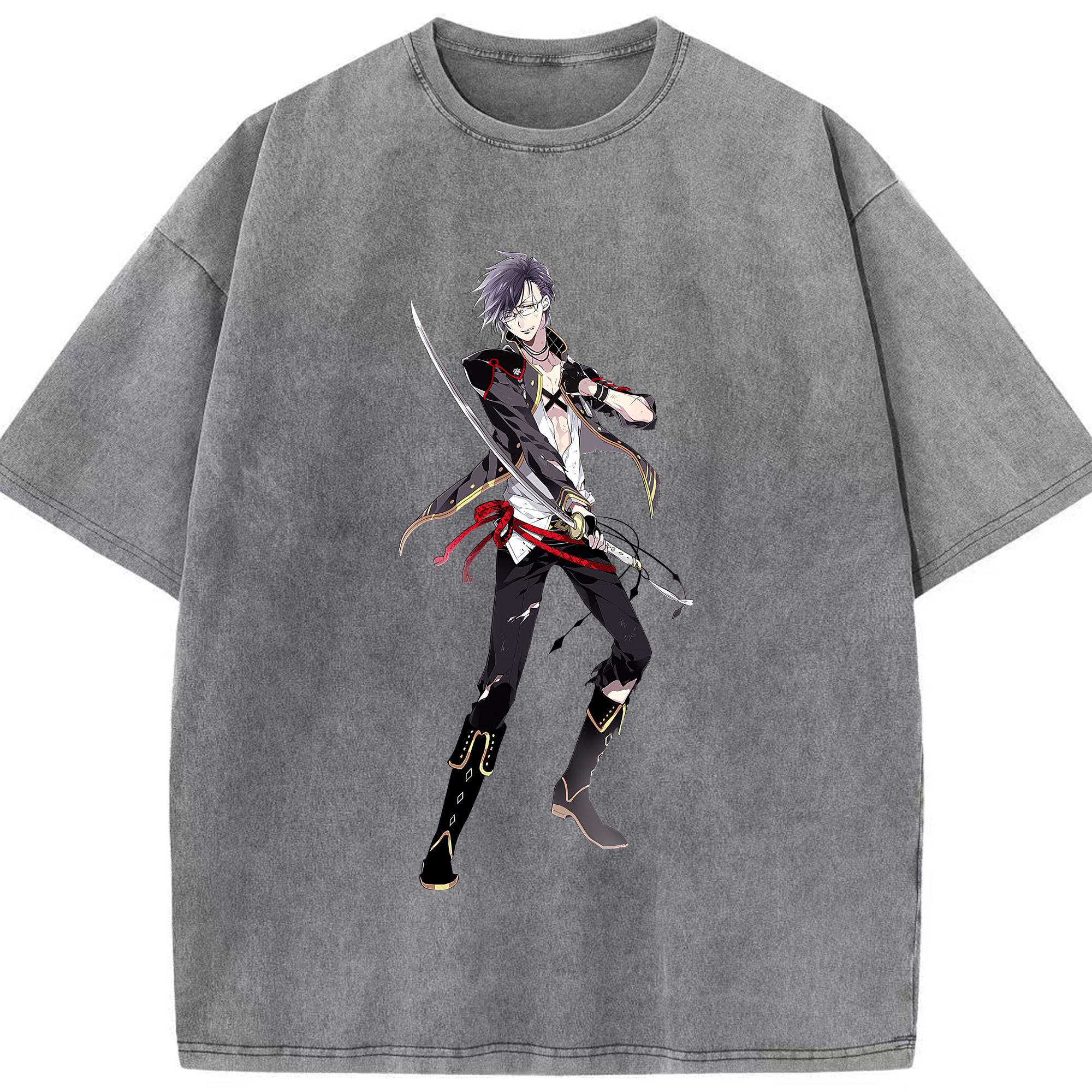 （画像用） 刀剣乱舞 Touken Ranbu 綿100% ヴィンテージ風 半袖Tシャツ（フロントプリント）