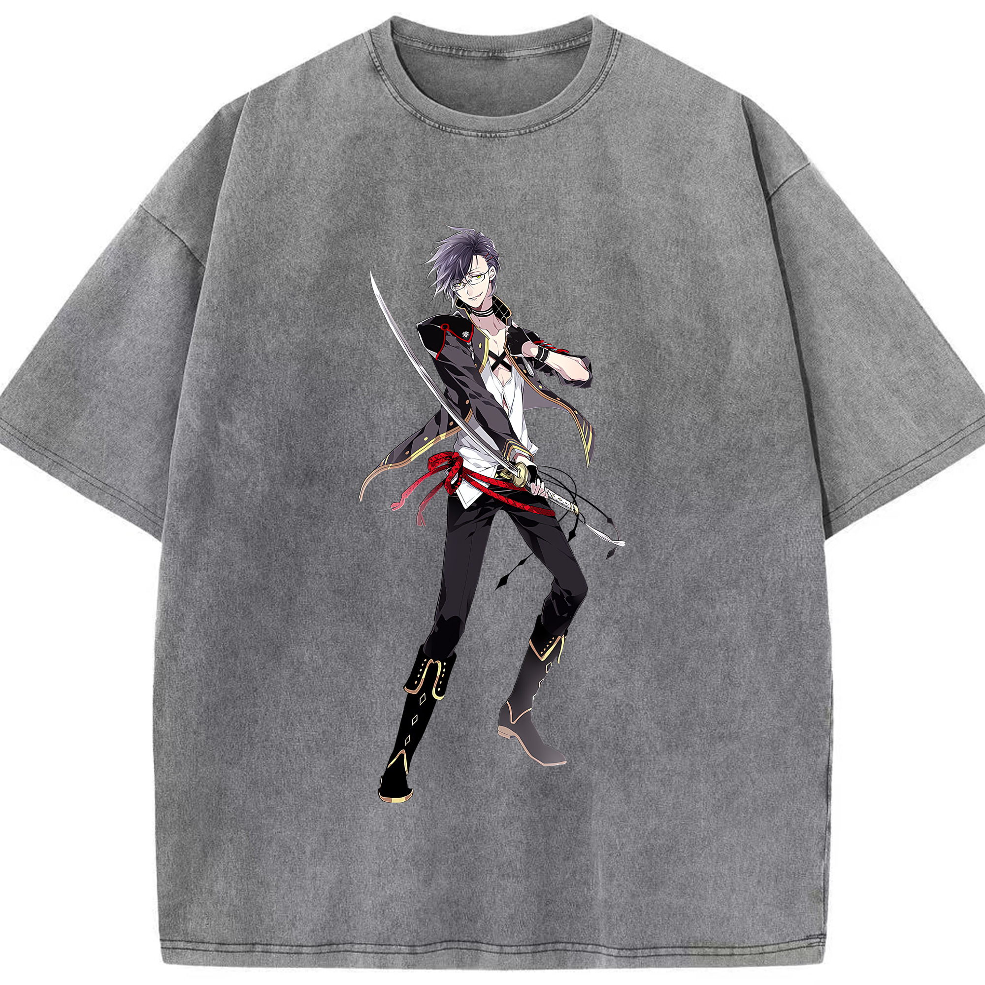 （画像用） 刀剣乱舞 Touken Ranbu 綿100% ヴィンテージ風 半袖Tシャツ（フロントプリント）