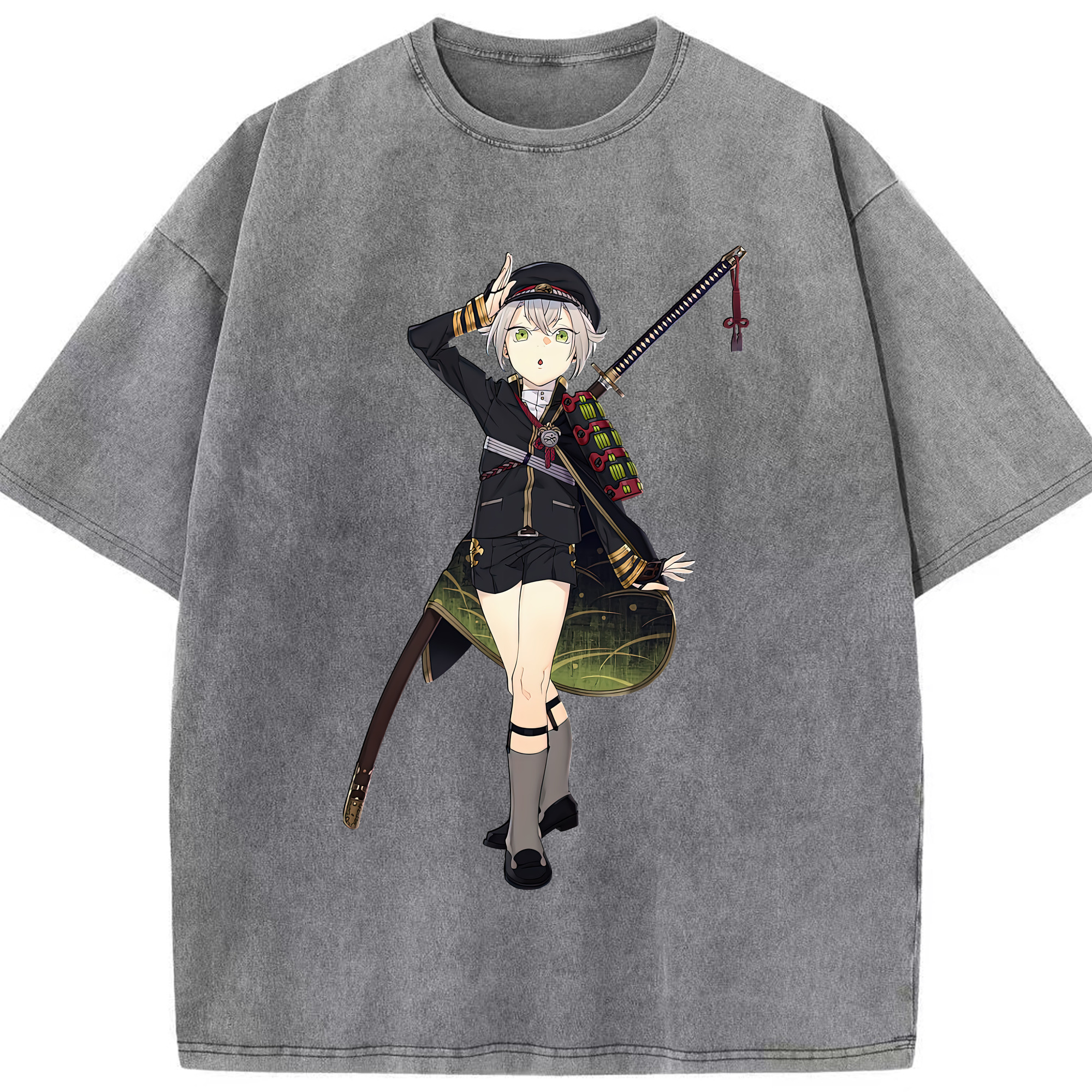 （画像用） 刀剣乱舞 Touken Ranbu 綿100% ヴィンテージ風 半袖Tシャツ（フロントプリント）