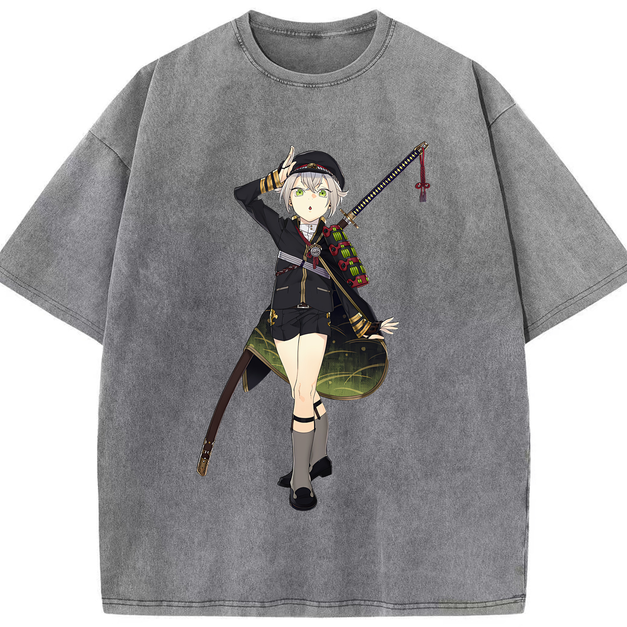 （画像用） 刀剣乱舞 Touken Ranbu 綿100% ヴィンテージ風 半袖Tシャツ（フロントプリント）