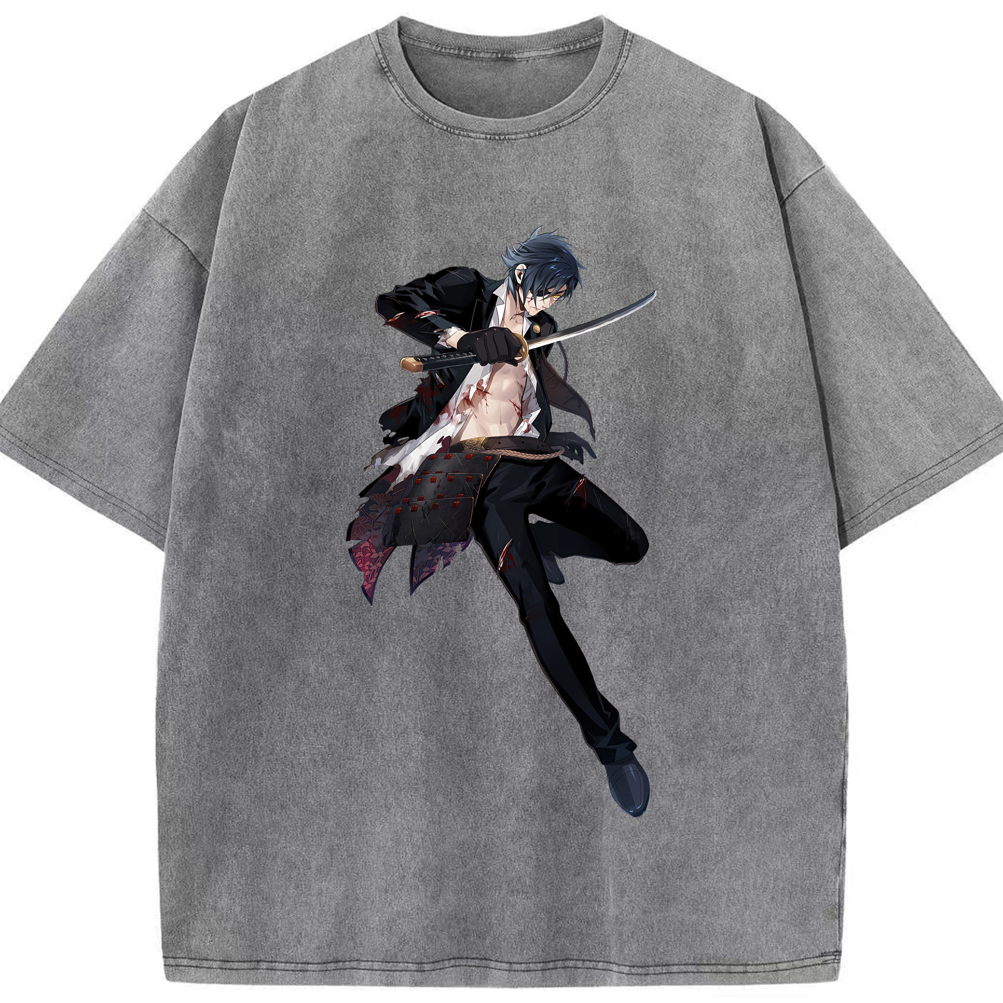 （画像用） 刀剣乱舞 Touken Ranbu 綿100% ヴィンテージ風 半袖Tシャツ（フロントプリント）