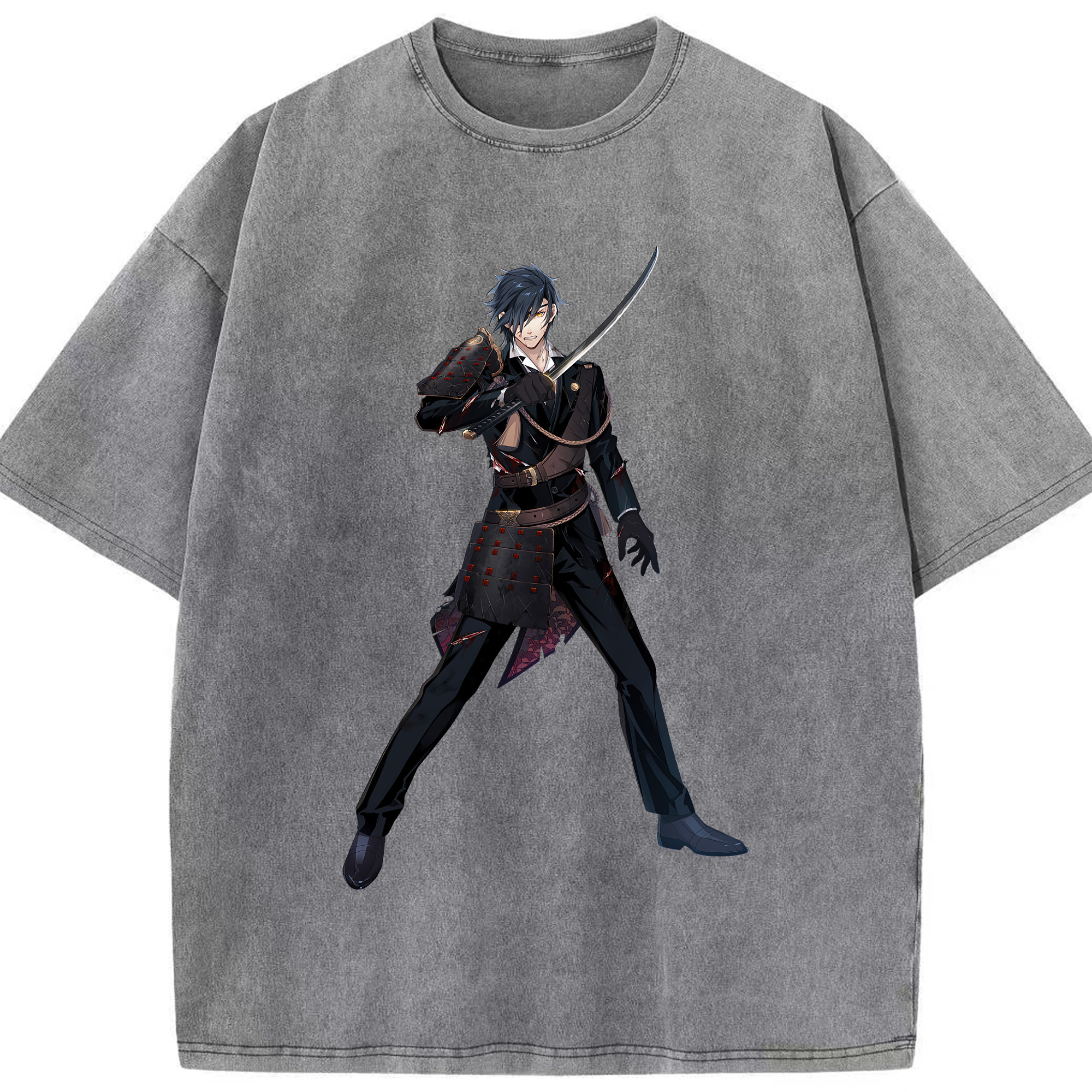 （画像用） 刀剣乱舞 Touken Ranbu 綿100% ヴィンテージ風 半袖Tシャツ（フロントプリント）