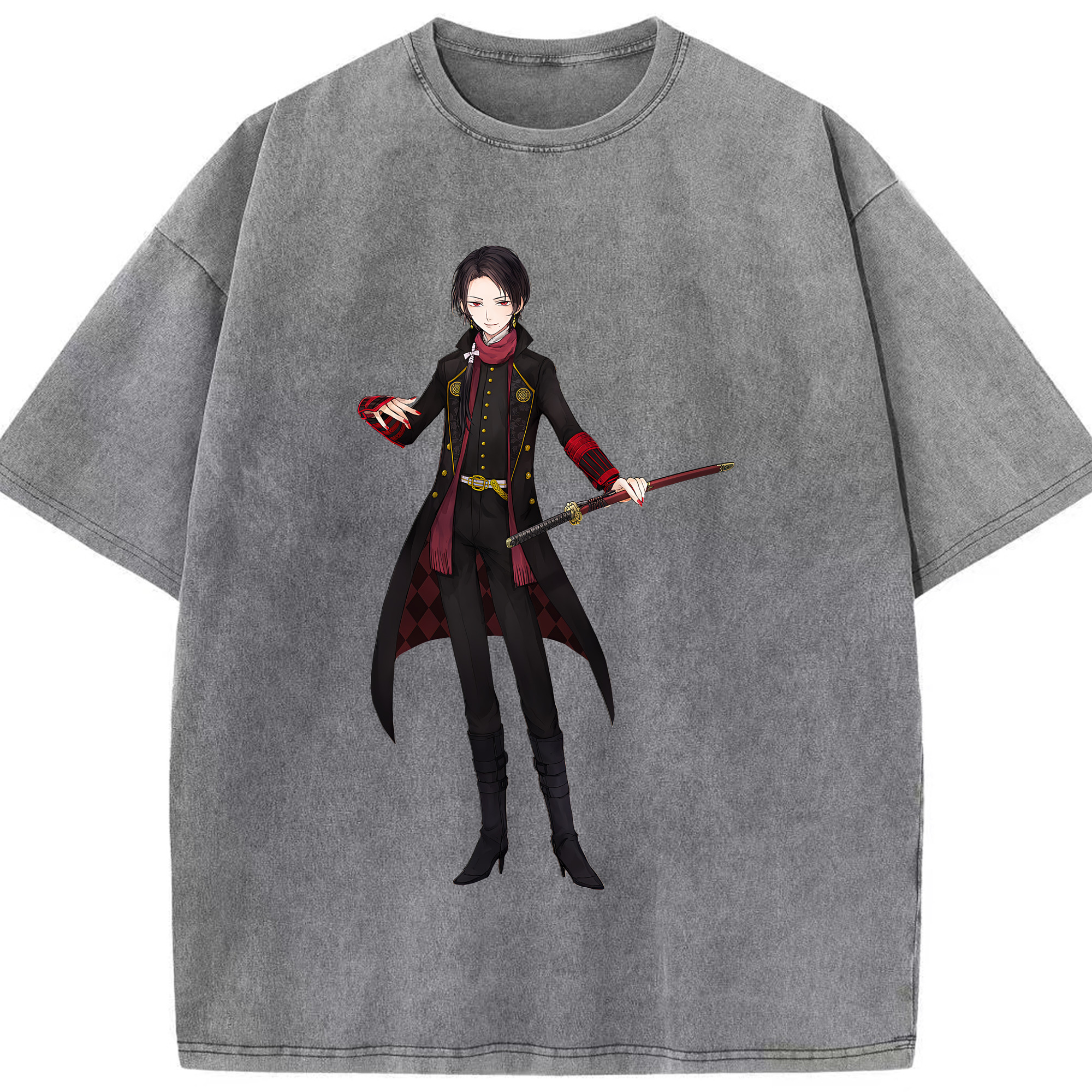 （画像用） 刀剣乱舞 Touken Ranbu 綿100% ヴィンテージ風 半袖Tシャツ（フロントプリント）