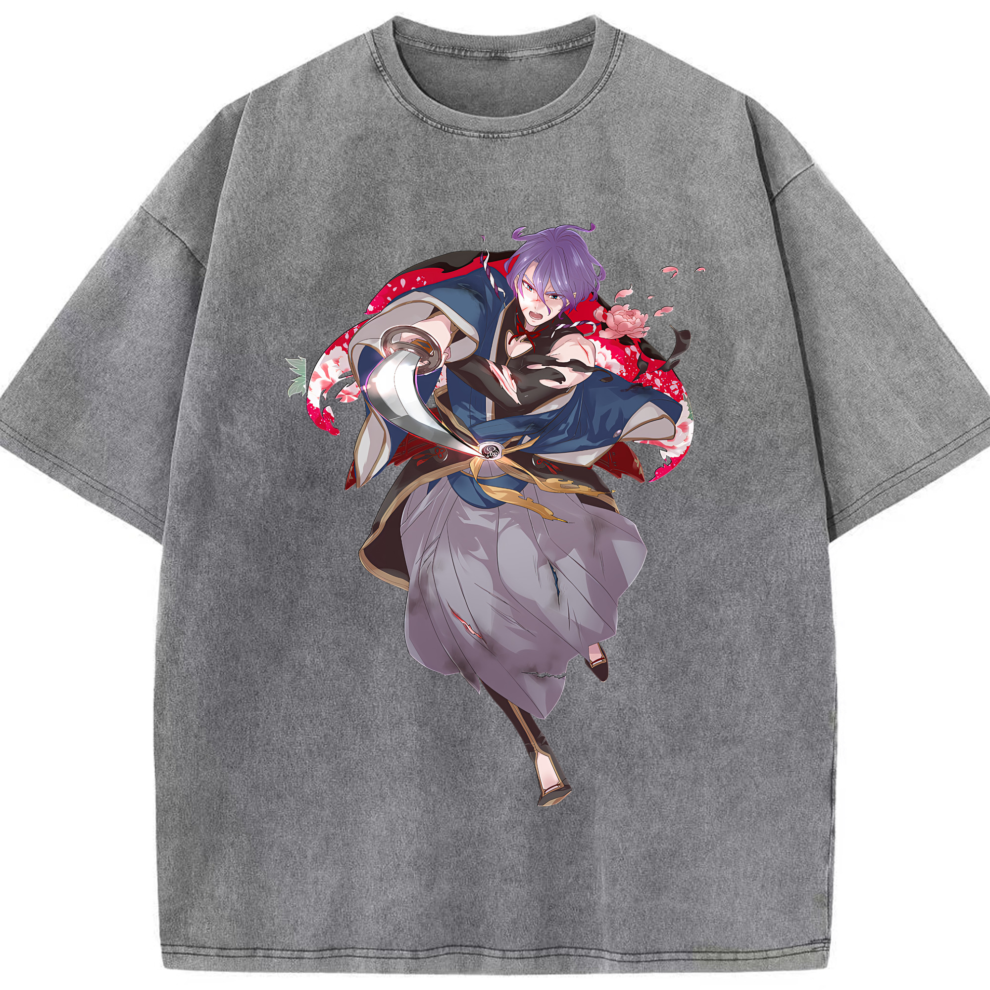 （画像用） 刀剣乱舞 Touken Ranbu 綿100% ヴィンテージ風 半袖Tシャツ（フロントプリント）