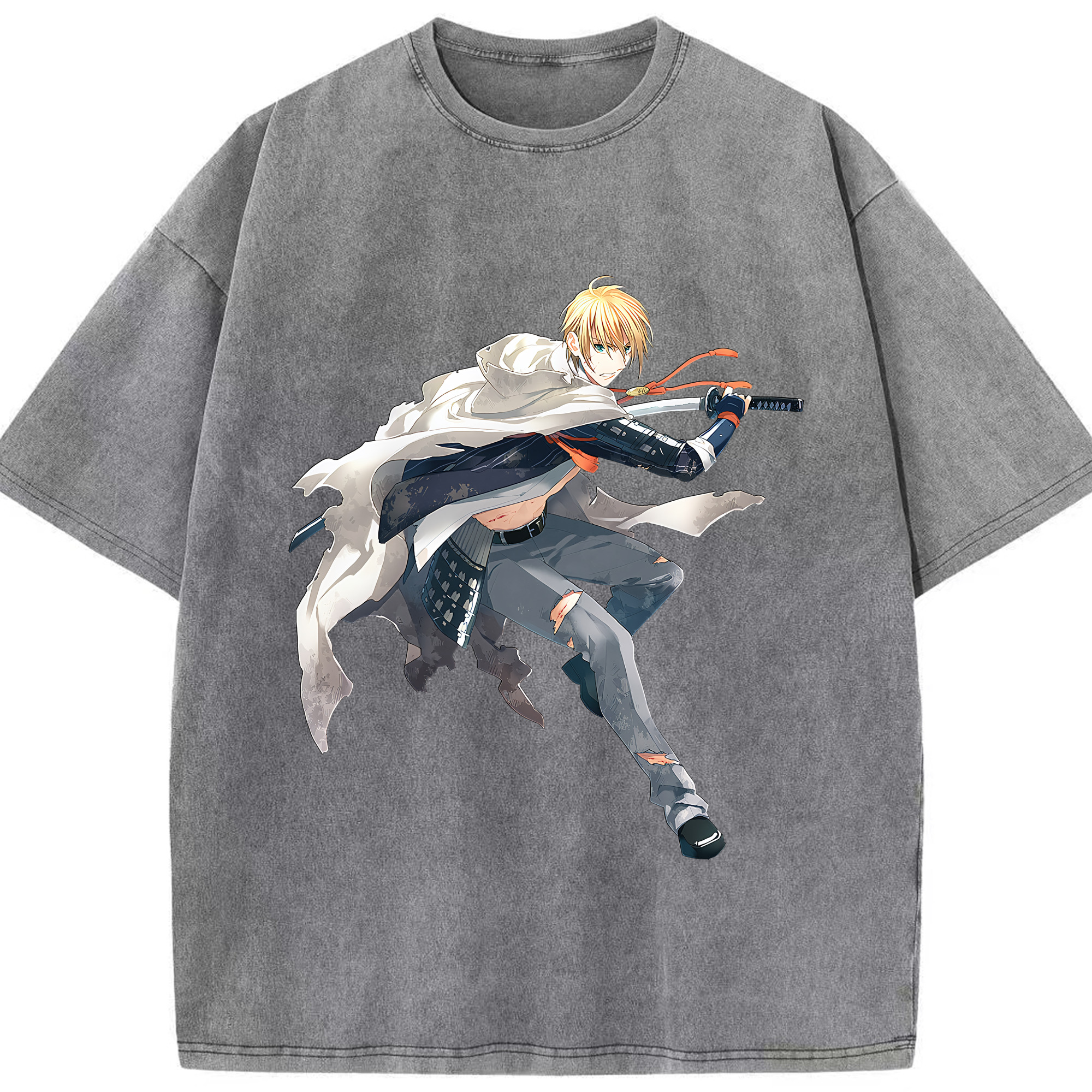 （画像用） 刀剣乱舞 Touken Ranbu 綿100% ヴィンテージ風 半袖Tシャツ（フロントプリント）