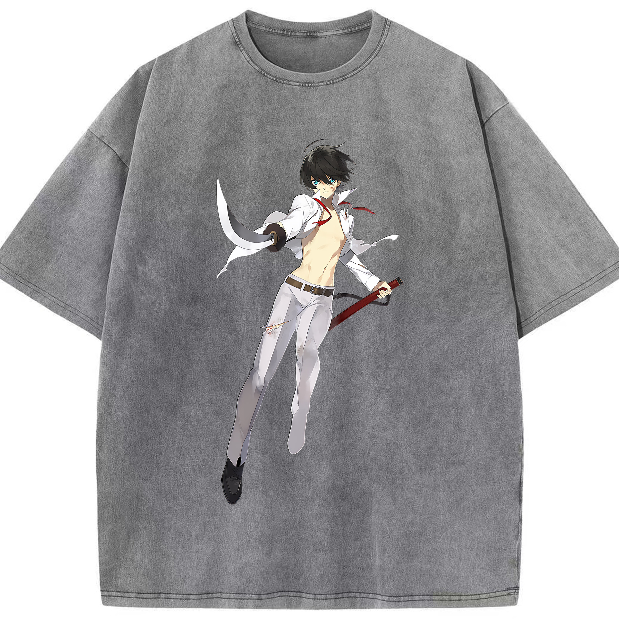 （画像用） 刀剣乱舞 Touken Ranbu 綿100% ヴィンテージ風 半袖Tシャツ（フロントプリント）
