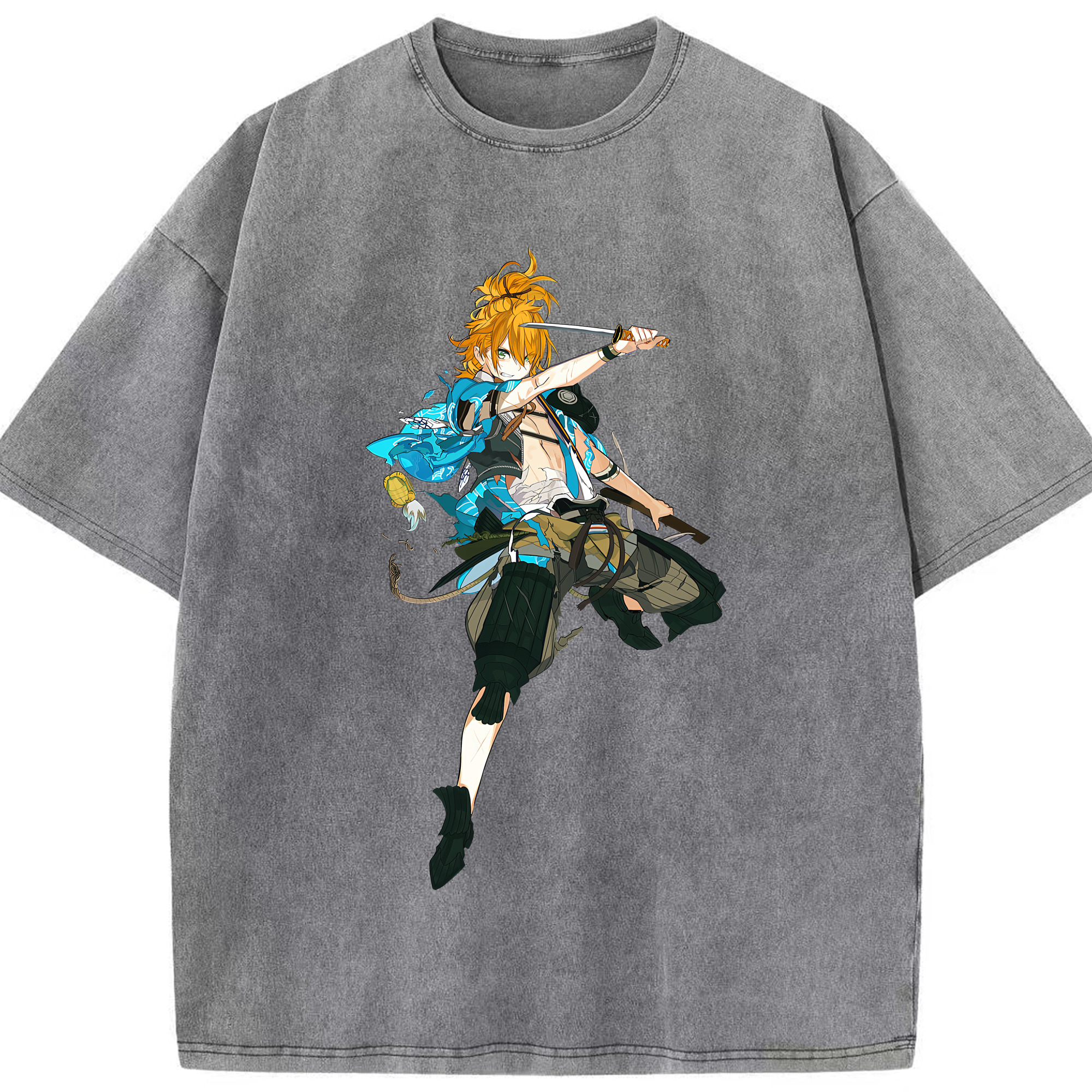 （画像用） 刀剣乱舞 Touken Ranbu 綿100% ヴィンテージ風 半袖Tシャツ（フロントプリント）