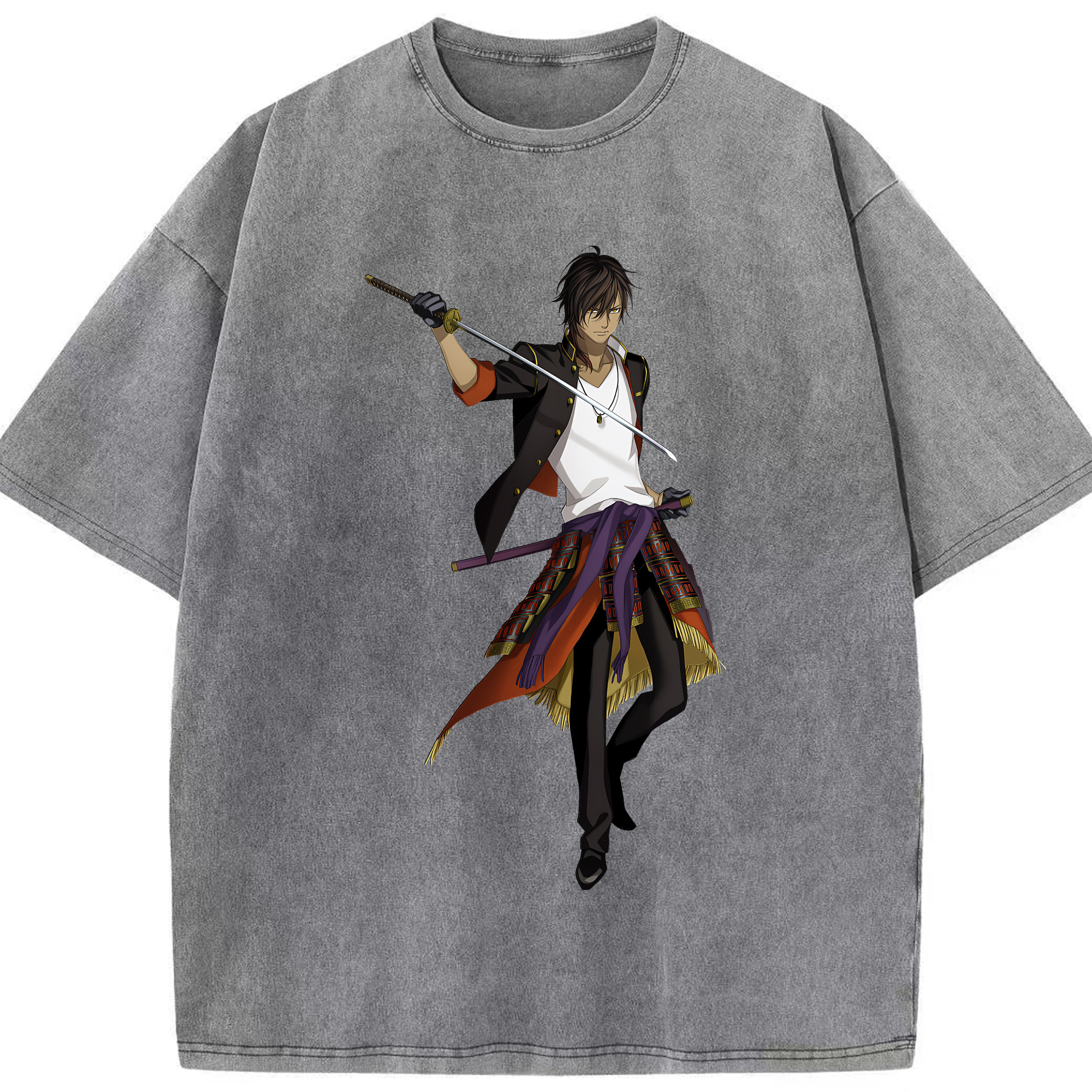 （画像用） 刀剣乱舞 Touken Ranbu 綿100% ヴィンテージ風 半袖Tシャツ（フロントプリント）