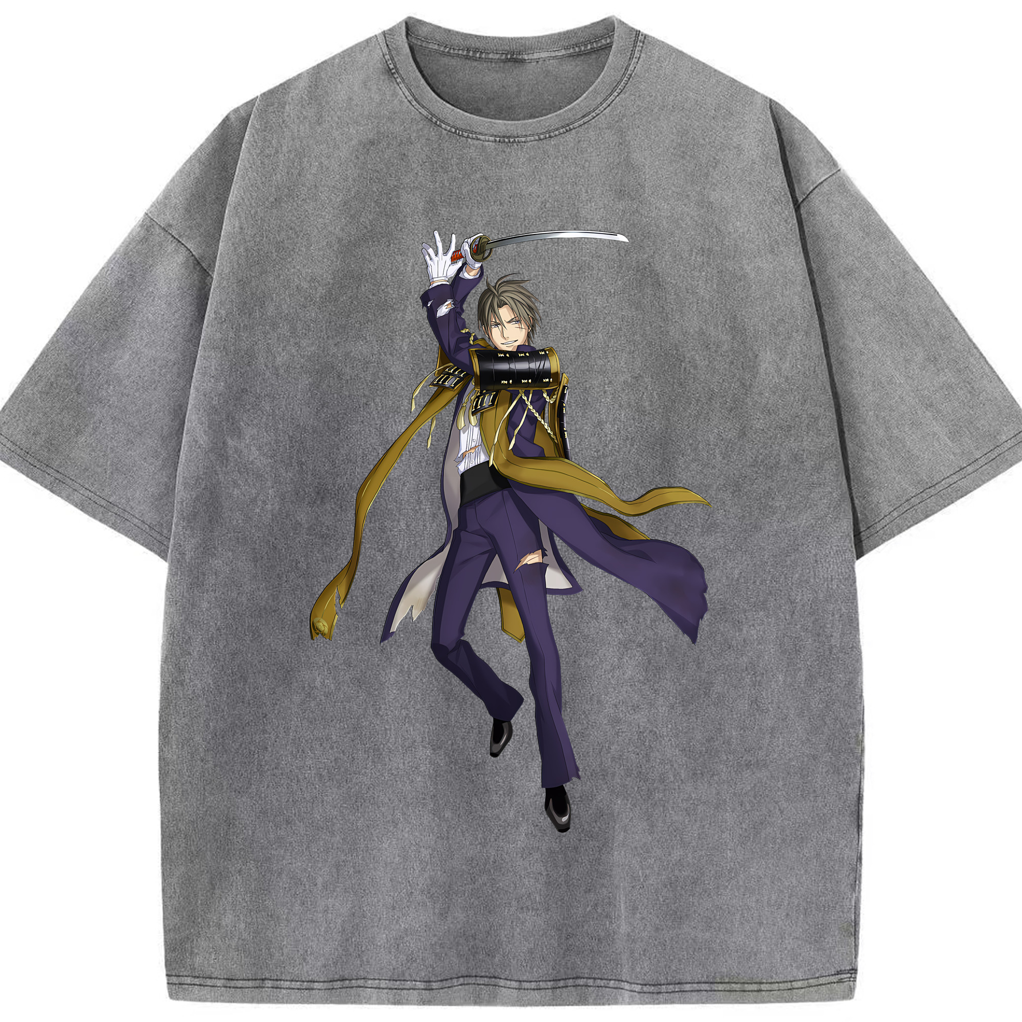 （画像用） 刀剣乱舞 Touken Ranbu 綿100% ヴィンテージ風 半袖Tシャツ（フロントプリント）