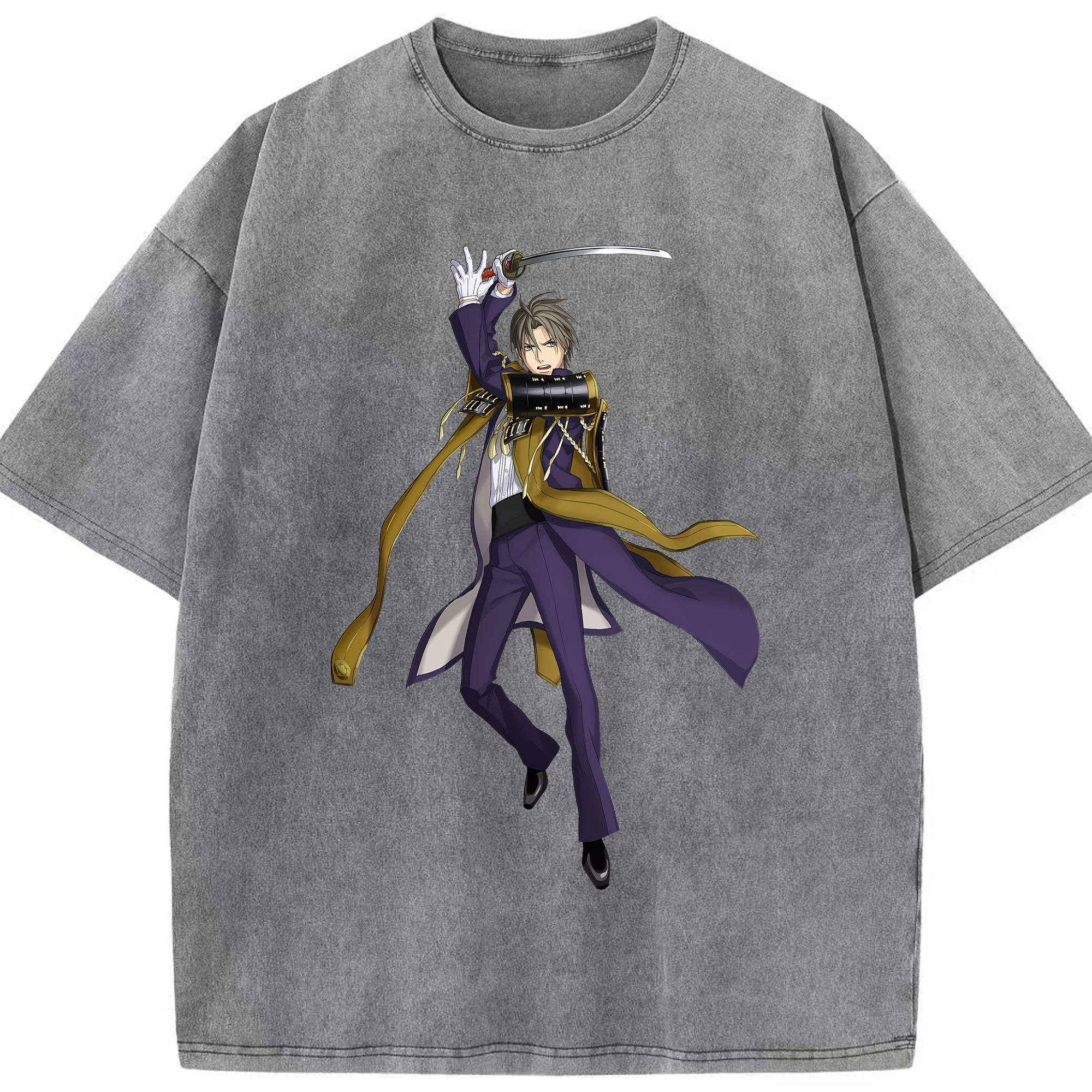 （画像用） 刀剣乱舞 Touken Ranbu 綿100% ヴィンテージ風 半袖Tシャツ（フロントプリント）