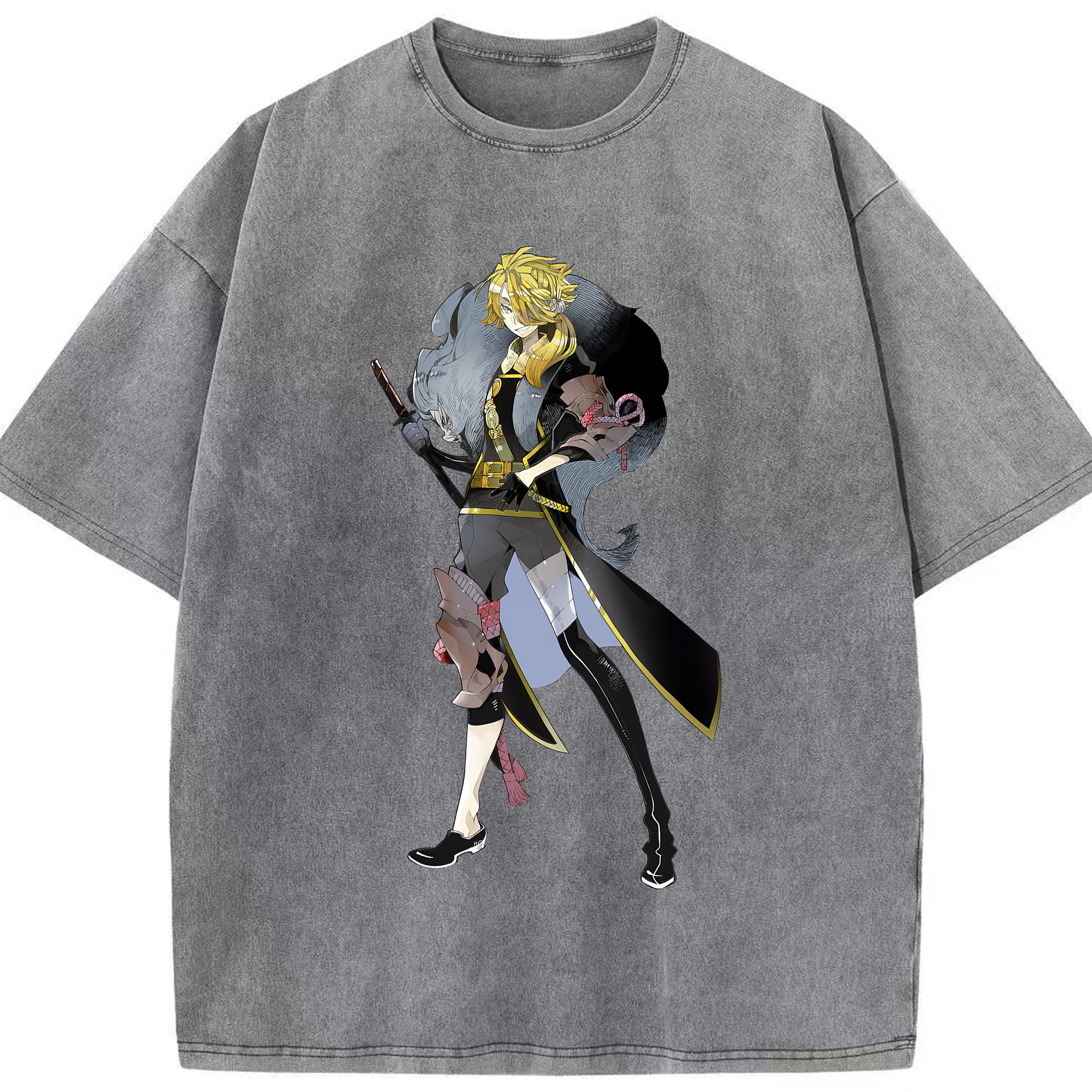 （画像用） 刀剣乱舞 Touken Ranbu 綿100% ヴィンテージ風 半袖Tシャツ（フロントプリント）