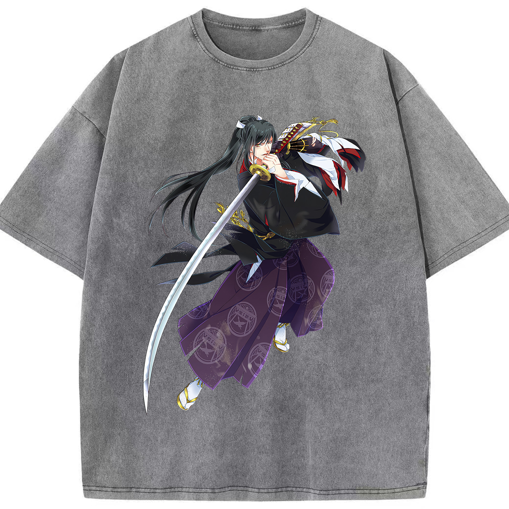 （画像用） 刀剣乱舞 Touken Ranbu 綿100% ヴィンテージ風 半袖Tシャツ（フロントプリント）