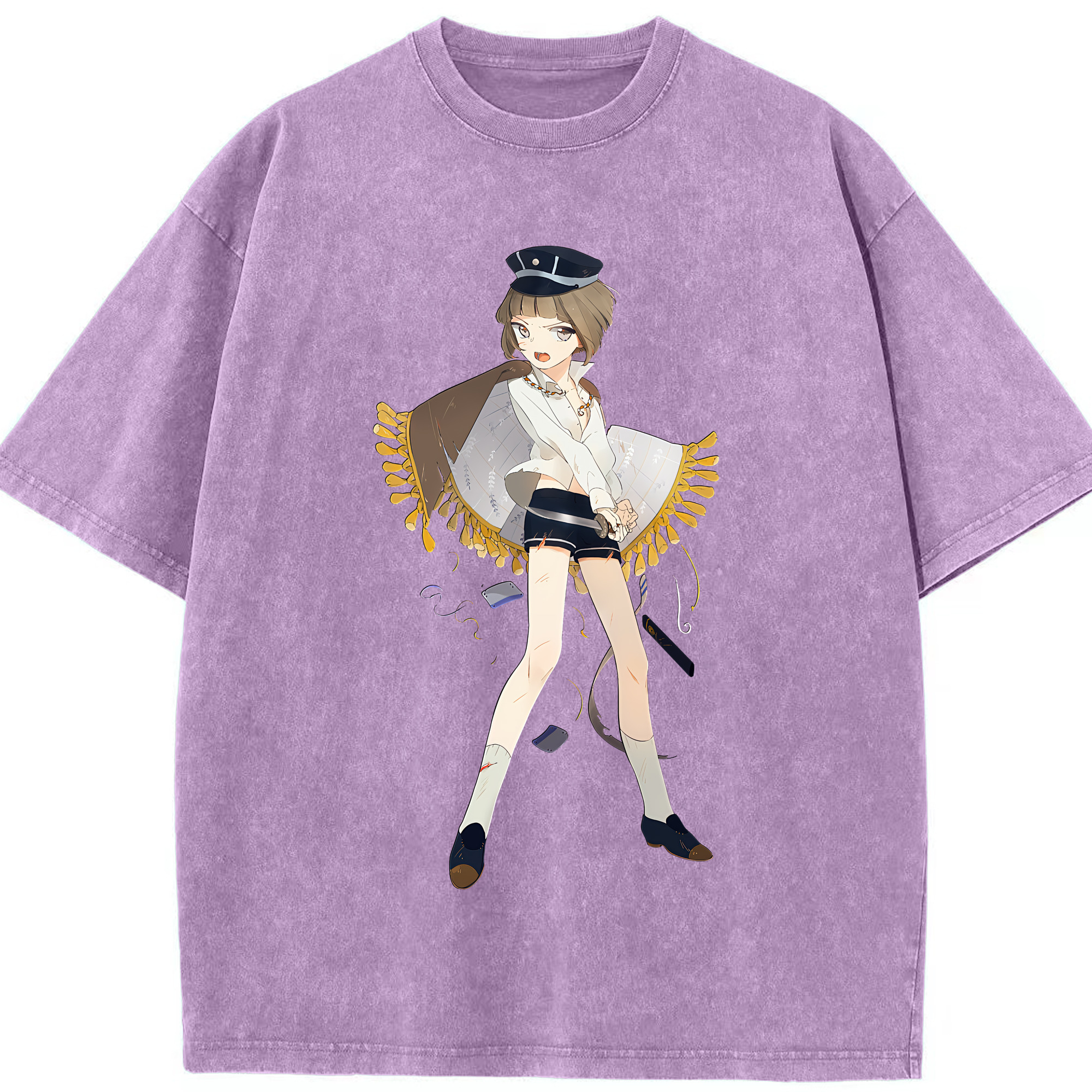 （画像用） 刀剣乱舞 Touken Ranbu 綿100% ヴィンテージ風 半袖Tシャツ（フロントプリント）