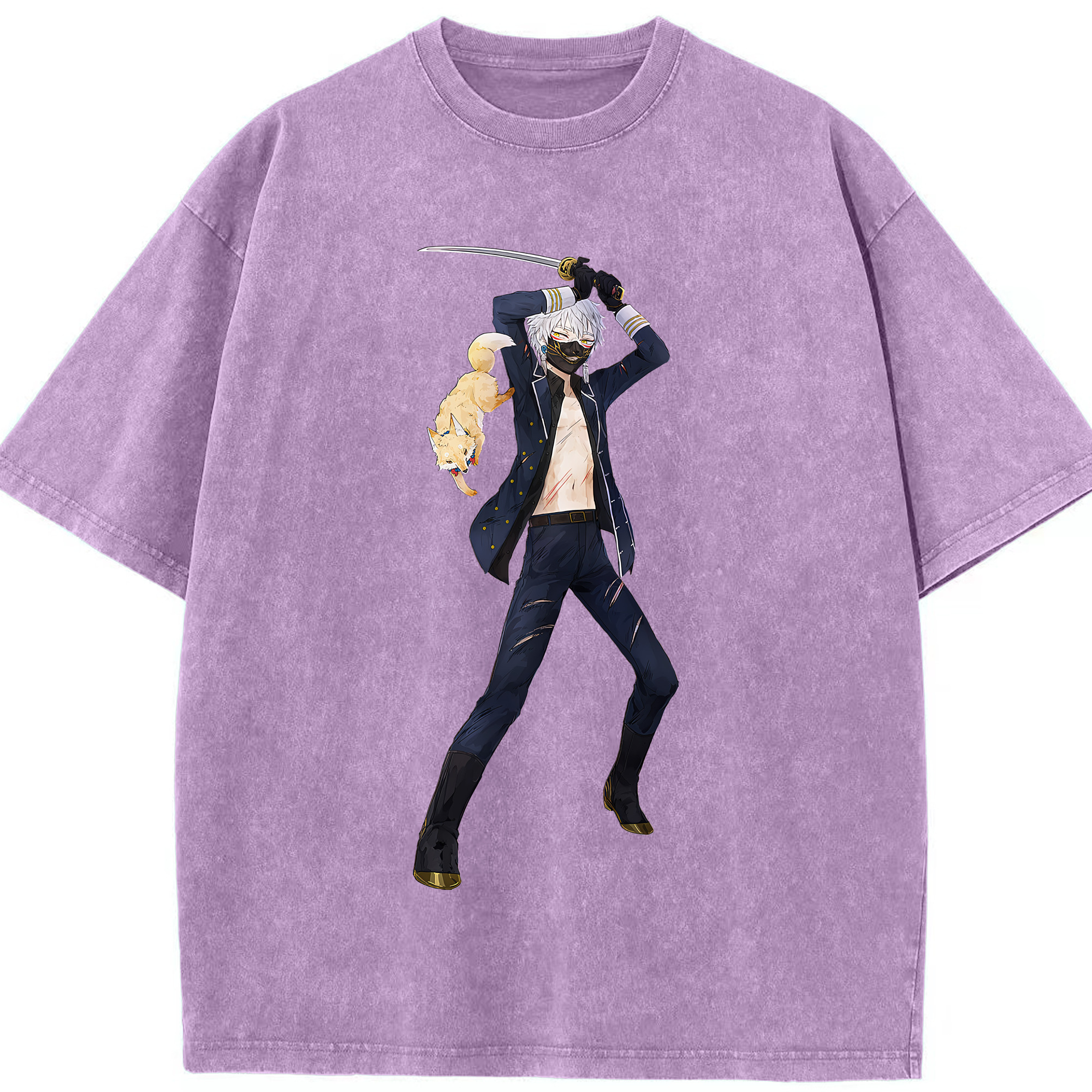 （画像用） 刀剣乱舞 Touken Ranbu 綿100% ヴィンテージ風 半袖Tシャツ（フロントプリント）