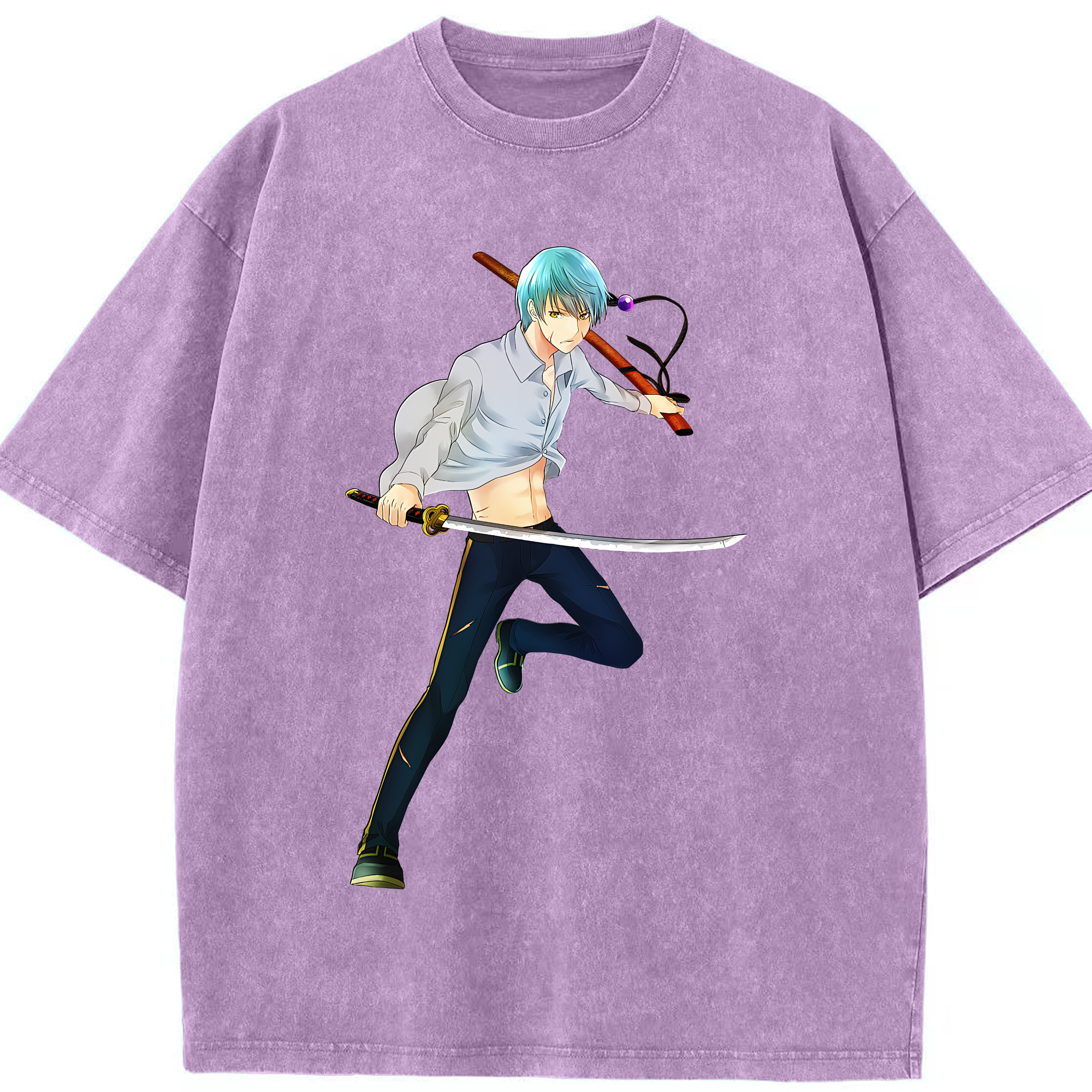 （画像用） 刀剣乱舞 Touken Ranbu 綿100% ヴィンテージ風 半袖Tシャツ（フロントプリント）