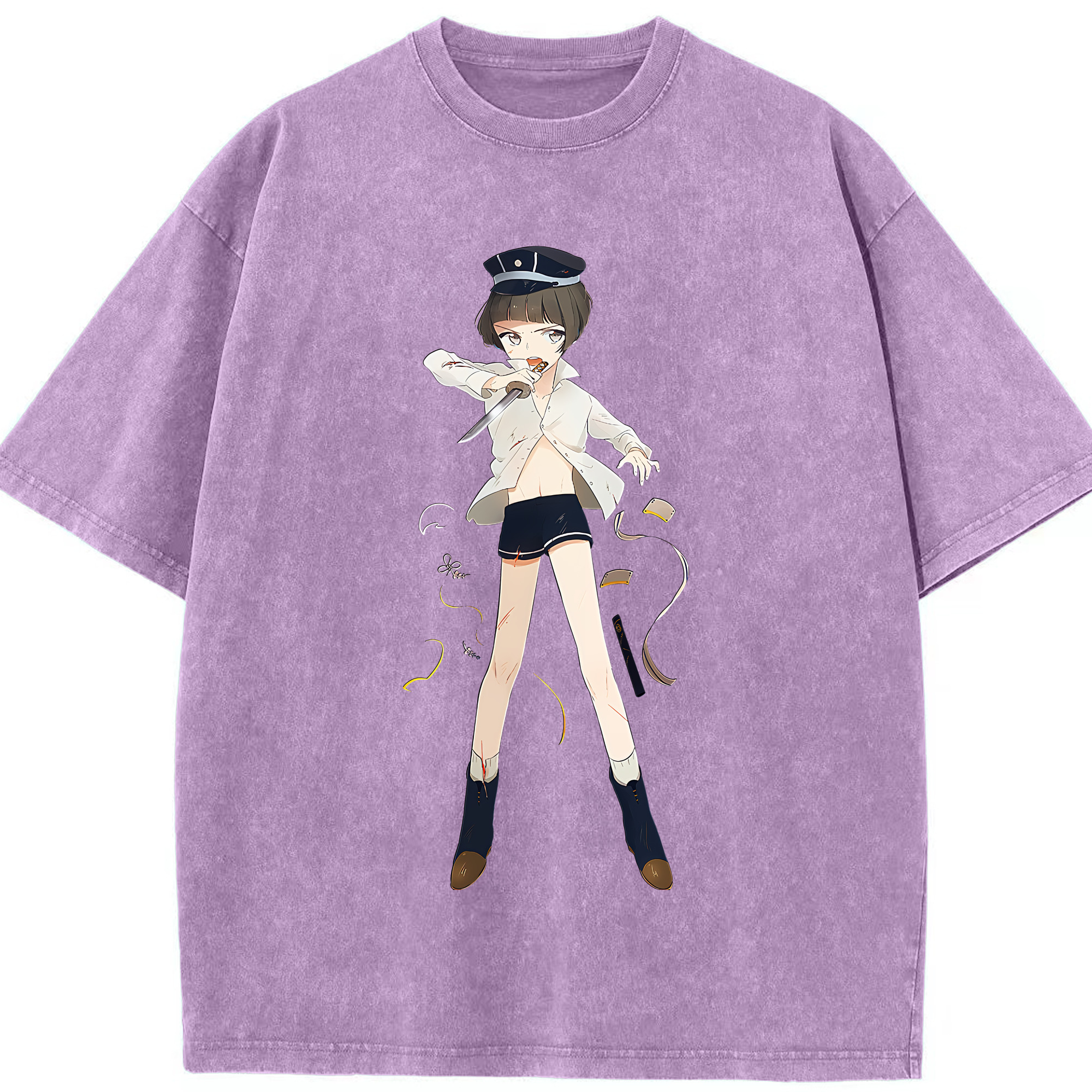（画像用） 刀剣乱舞 Touken Ranbu 綿100% ヴィンテージ風 半袖Tシャツ（フロントプリント）