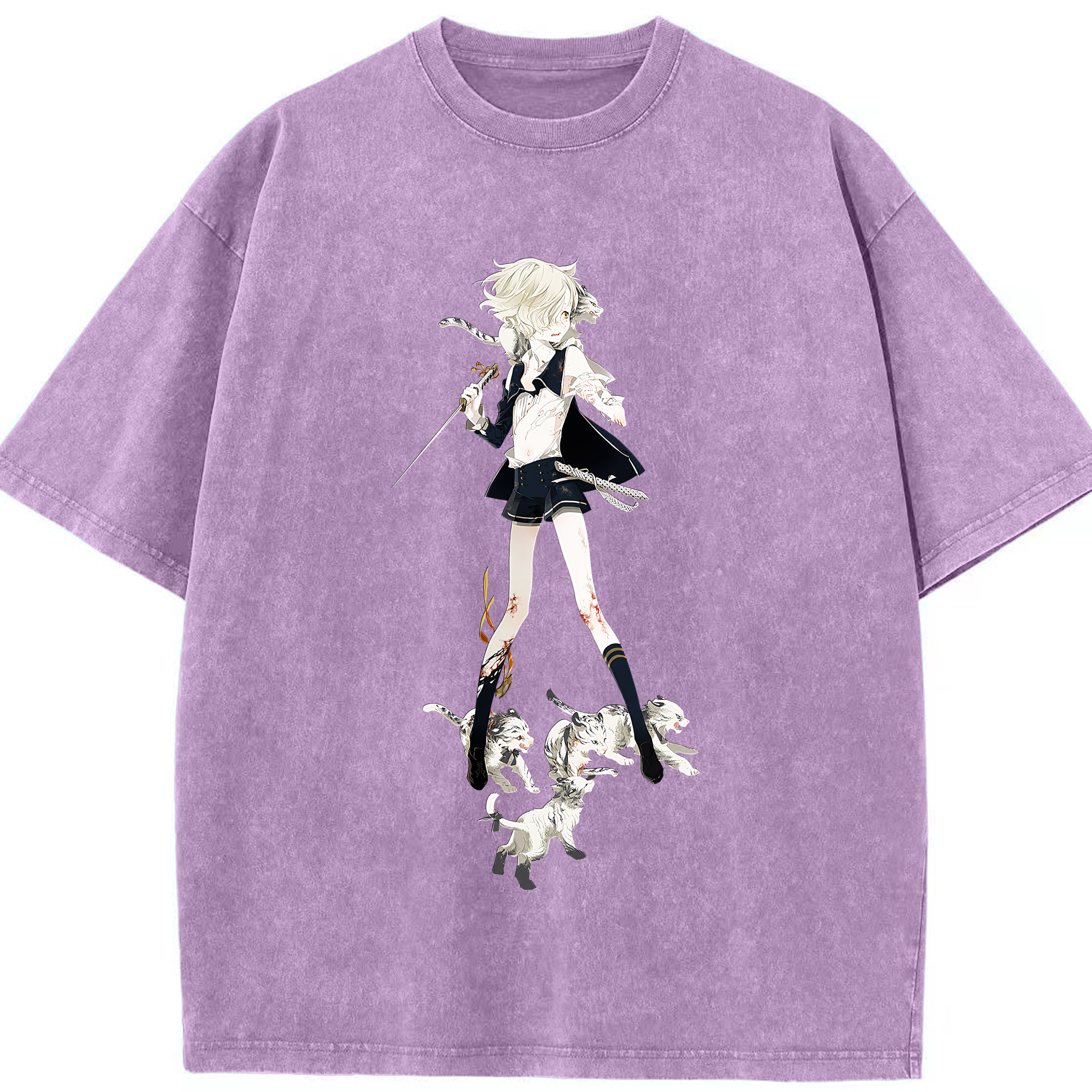 （画像用） 刀剣乱舞 Touken Ranbu 綿100% ヴィンテージ風 半袖Tシャツ（フロントプリント）