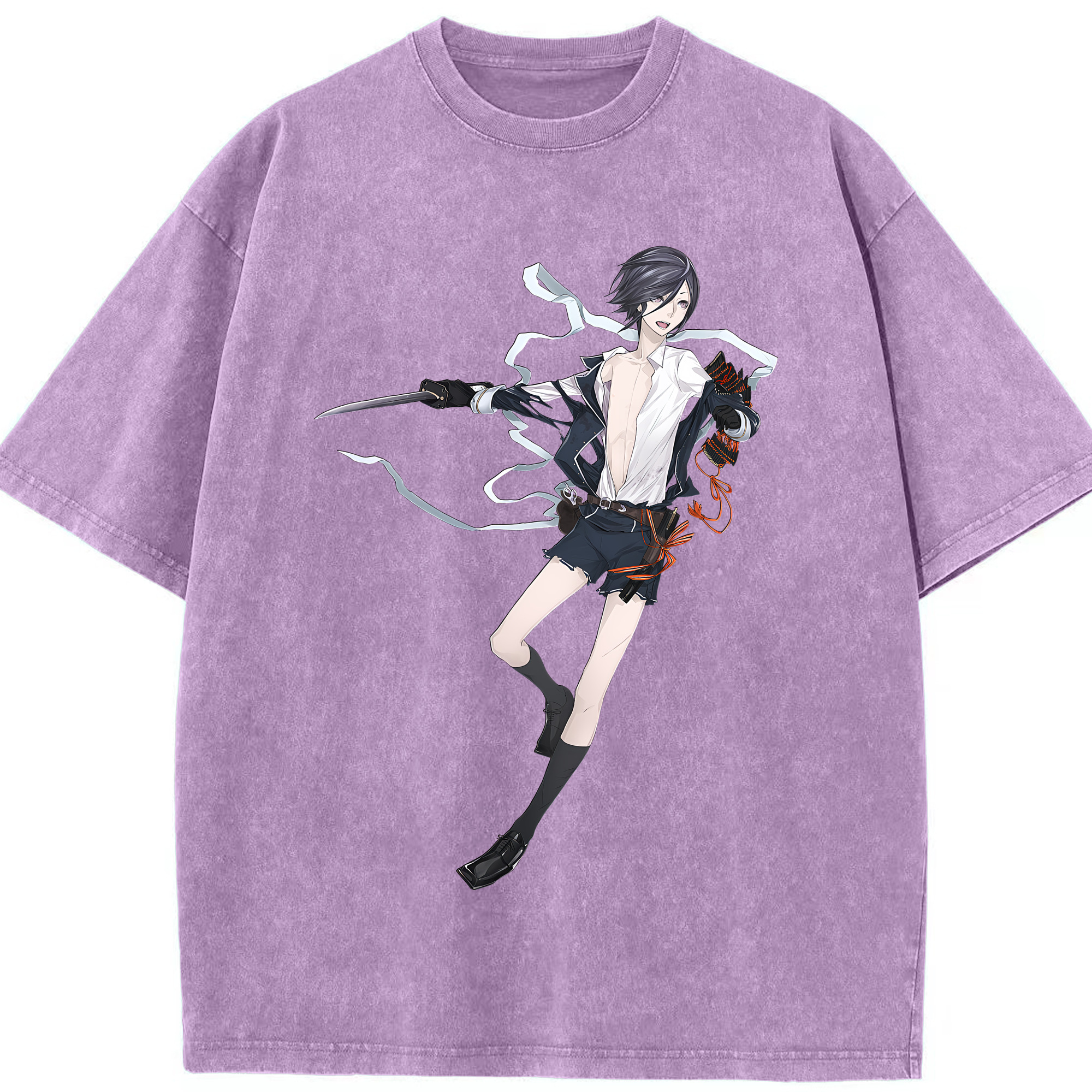 （画像用） 刀剣乱舞 Touken Ranbu 綿100% ヴィンテージ風 半袖Tシャツ（フロントプリント）