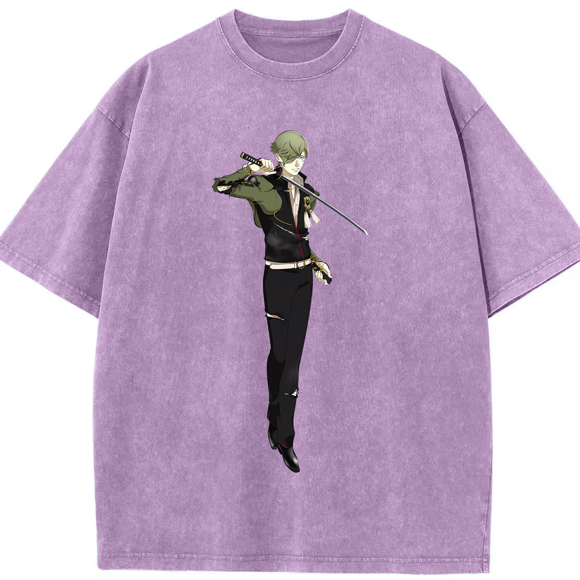 （画像用） 刀剣乱舞 Touken Ranbu 綿100% ヴィンテージ風 半袖Tシャツ（フロントプリント）