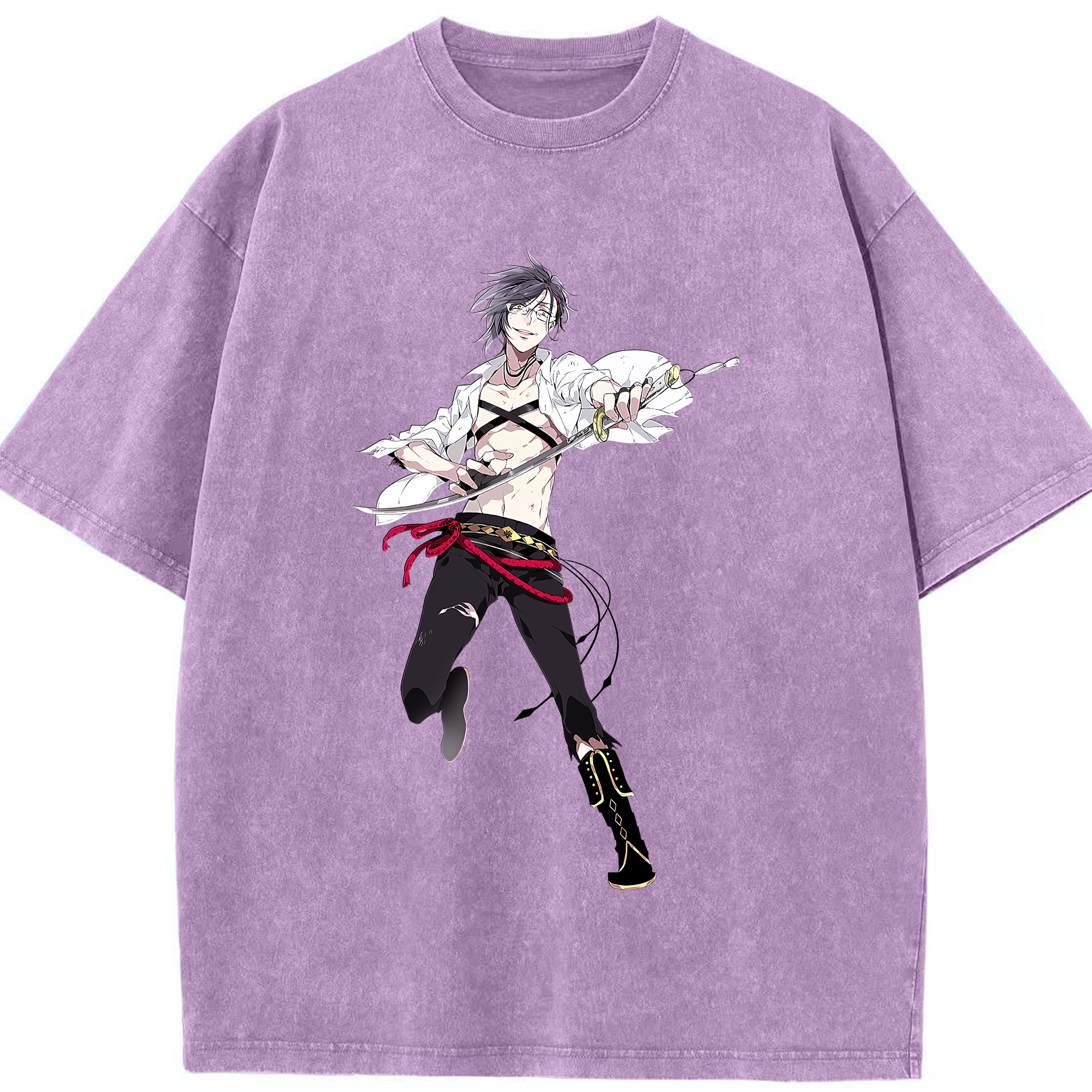 （画像用） 刀剣乱舞 Touken Ranbu 綿100% ヴィンテージ風 半袖Tシャツ（フロントプリント）