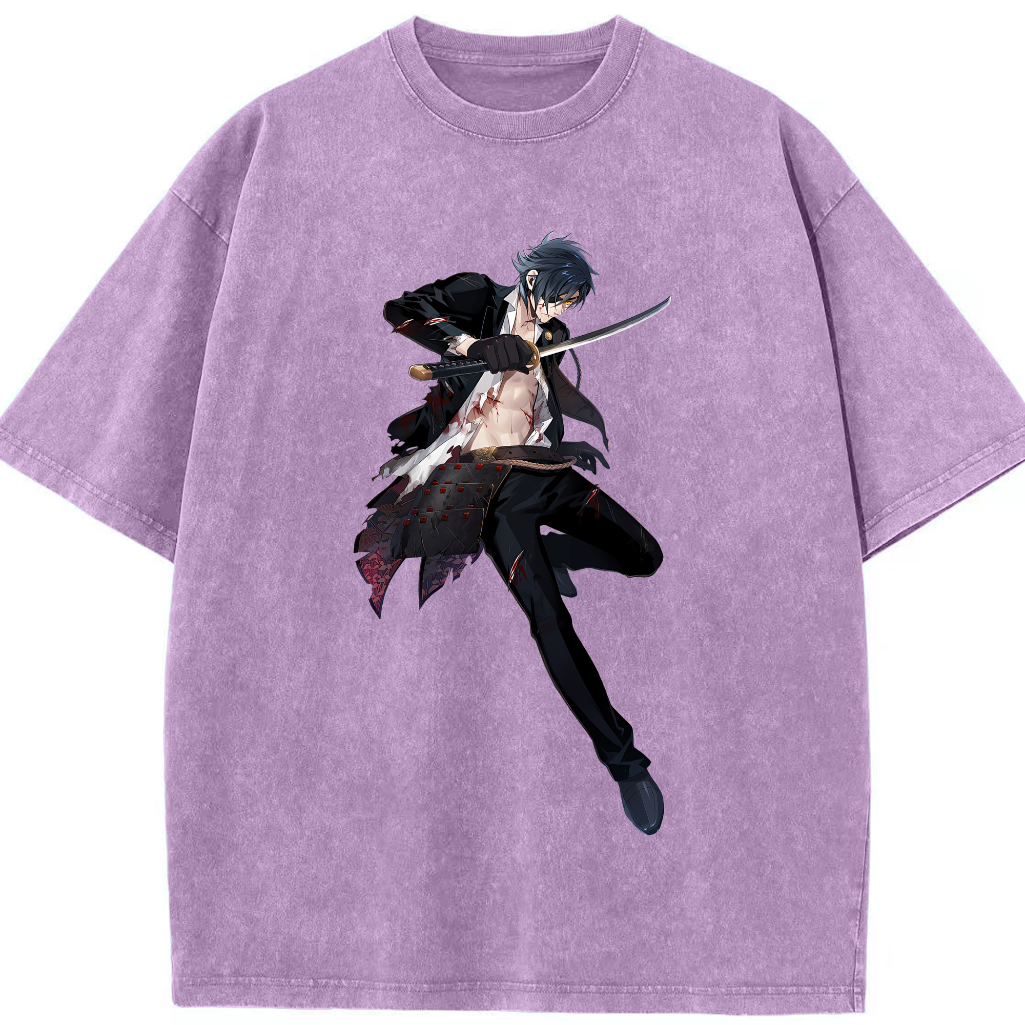 （画像用） 刀剣乱舞 Touken Ranbu 綿100% ヴィンテージ風 半袖Tシャツ（フロントプリント）