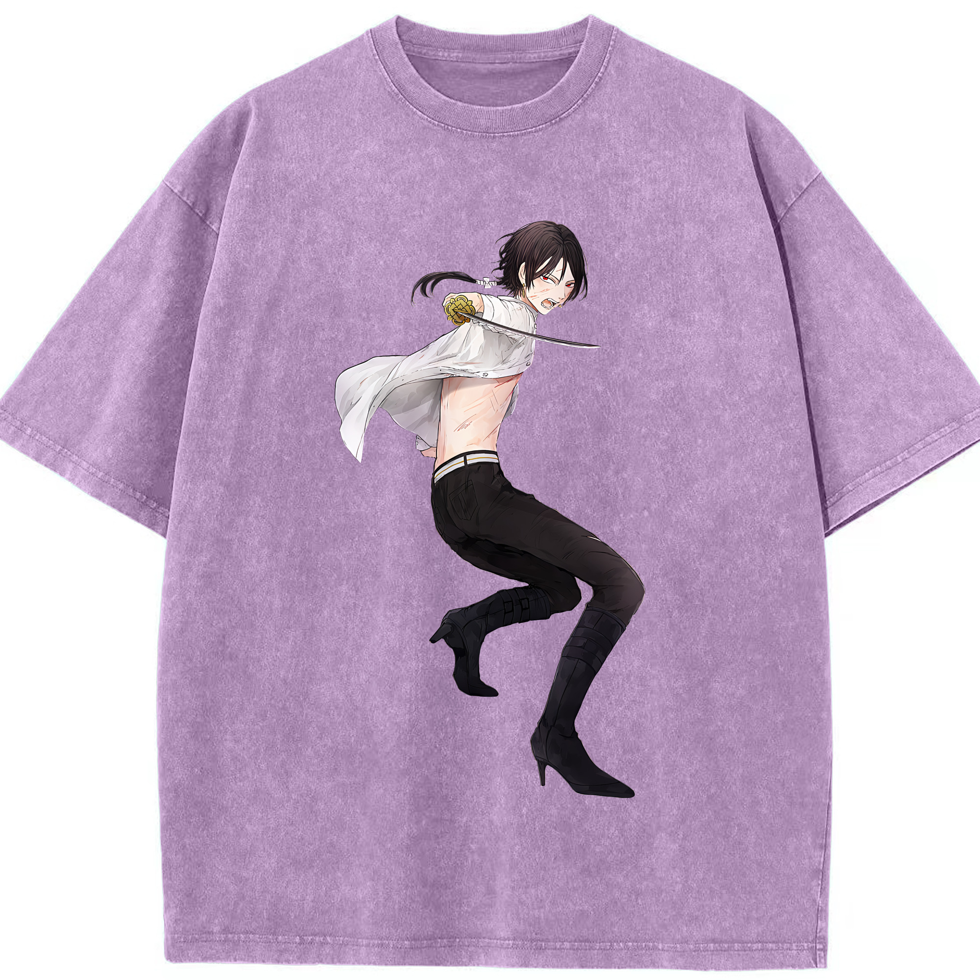 （画像用） 刀剣乱舞 Touken Ranbu 綿100% ヴィンテージ風 半袖Tシャツ（フロントプリント）