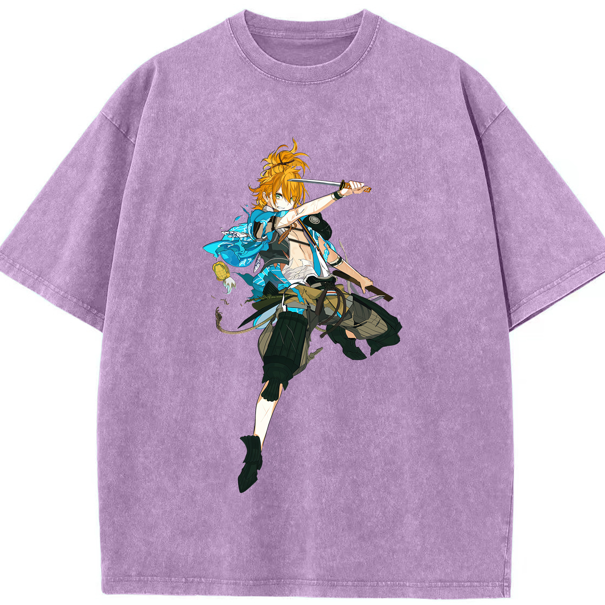（画像用） 刀剣乱舞 Touken Ranbu 綿100% ヴィンテージ風 半袖Tシャツ（フロントプリント）