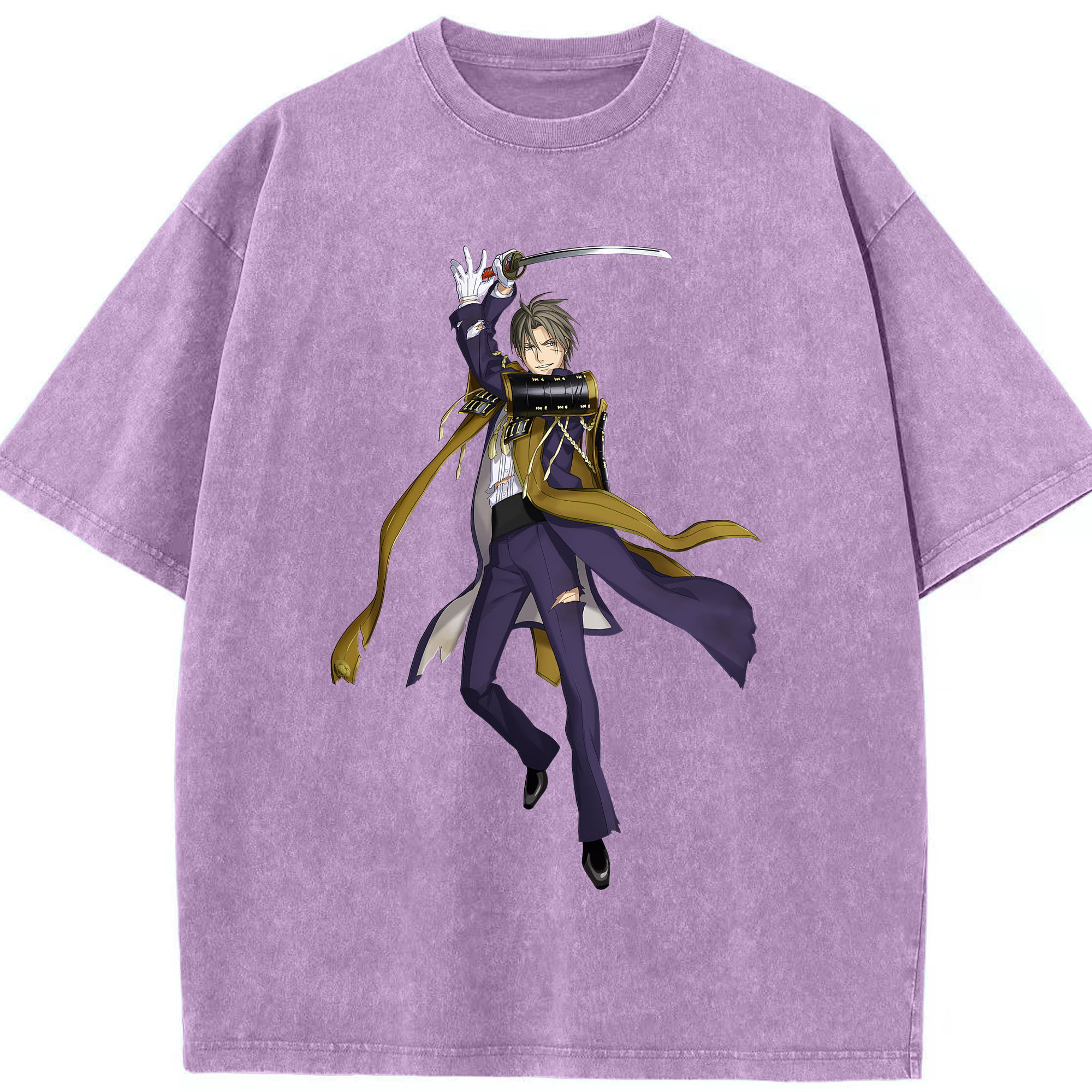 （画像用） 刀剣乱舞 Touken Ranbu 綿100% ヴィンテージ風 半袖Tシャツ（フロントプリント）