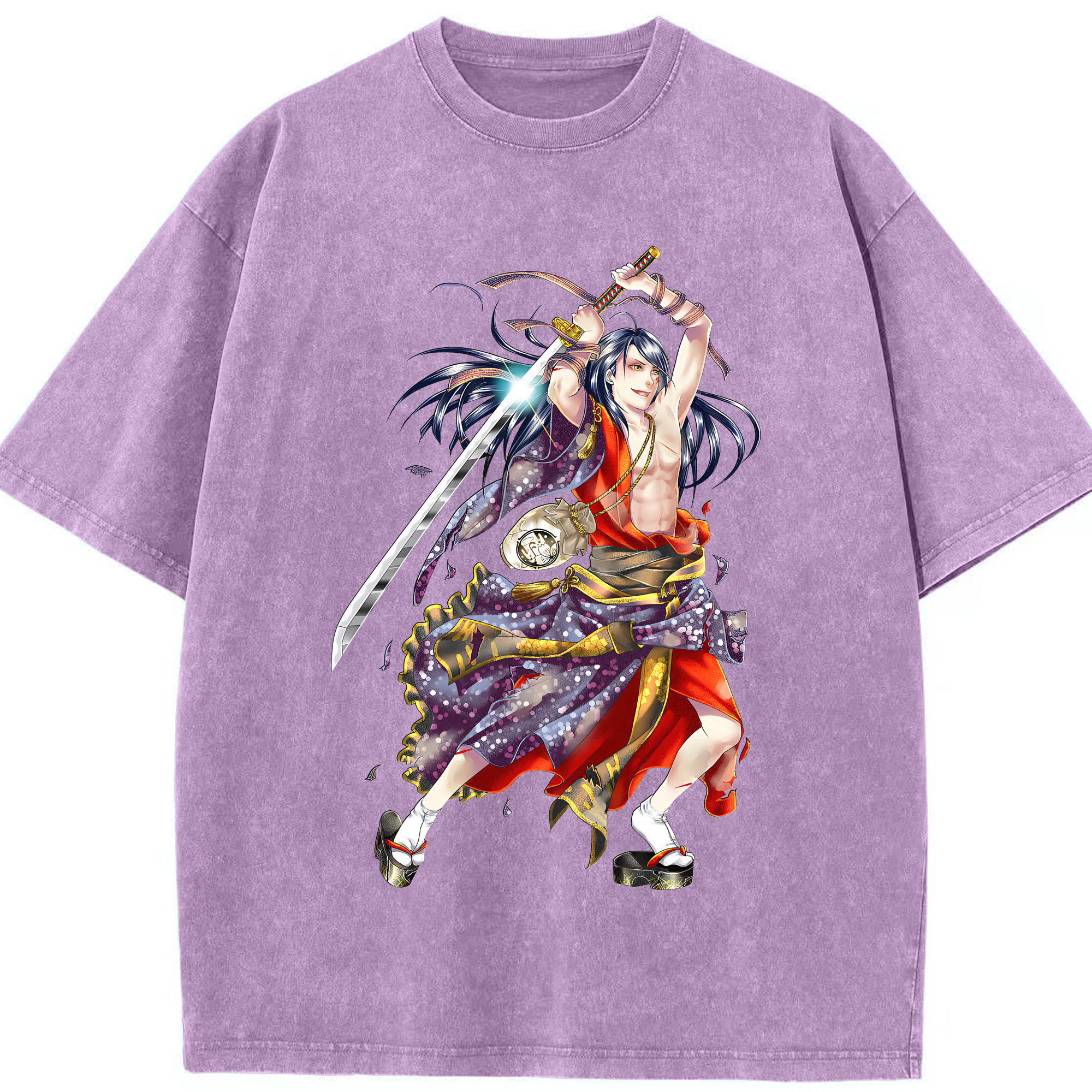 （画像用） 刀剣乱舞 Touken Ranbu 綿100% ヴィンテージ風 半袖Tシャツ（フロントプリント）