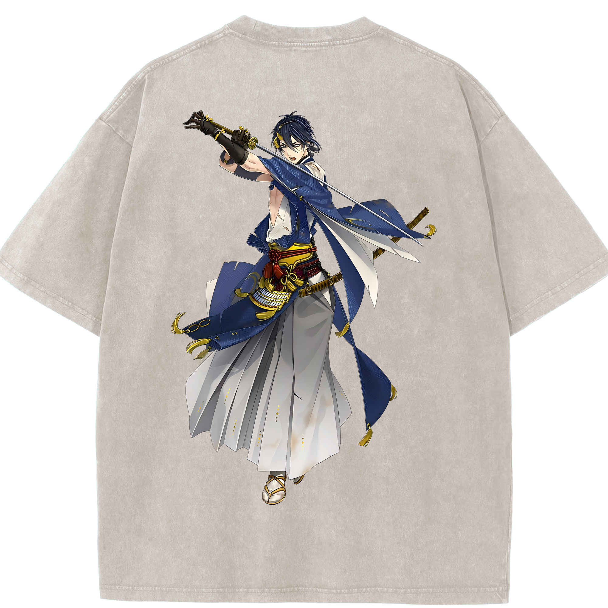 （画像用） 刀剣乱舞 Touken Ranbu 綿100% ヴィンテージ風 半袖Tシャツ（背面プリント）