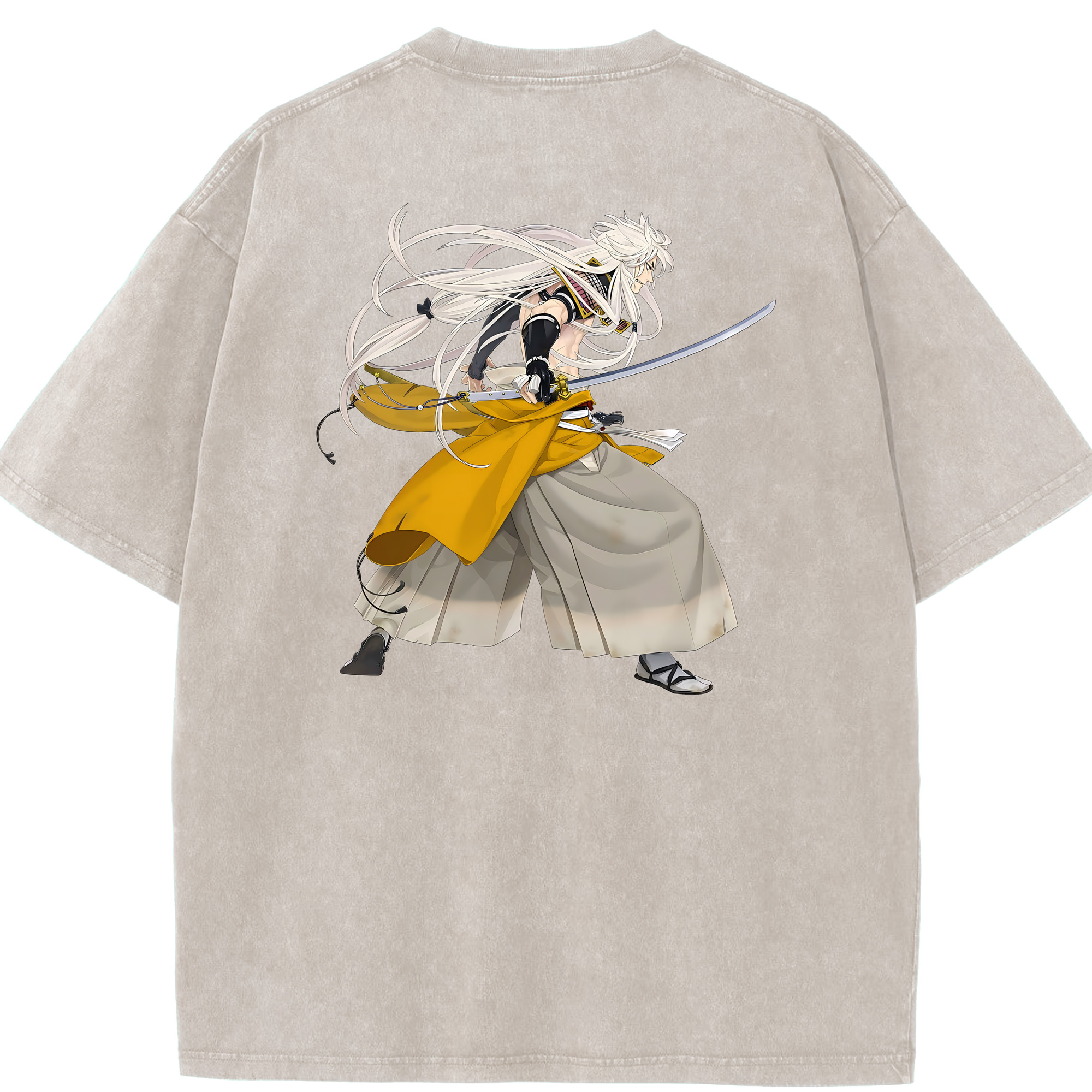 （画像用） 刀剣乱舞 Touken Ranbu 綿100% ヴィンテージ風 半袖Tシャツ（背面プリント）