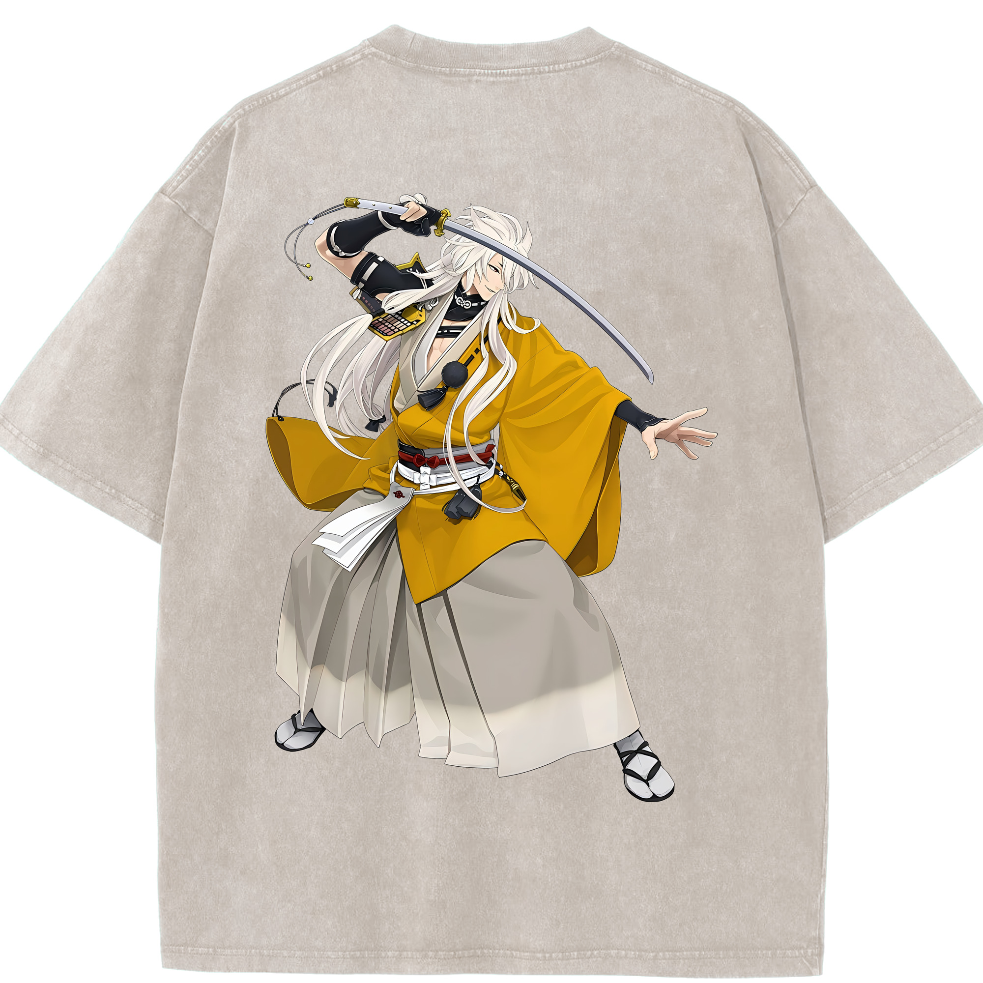 （画像用） 刀剣乱舞 Touken Ranbu 綿100% ヴィンテージ風 半袖Tシャツ（背面プリント）