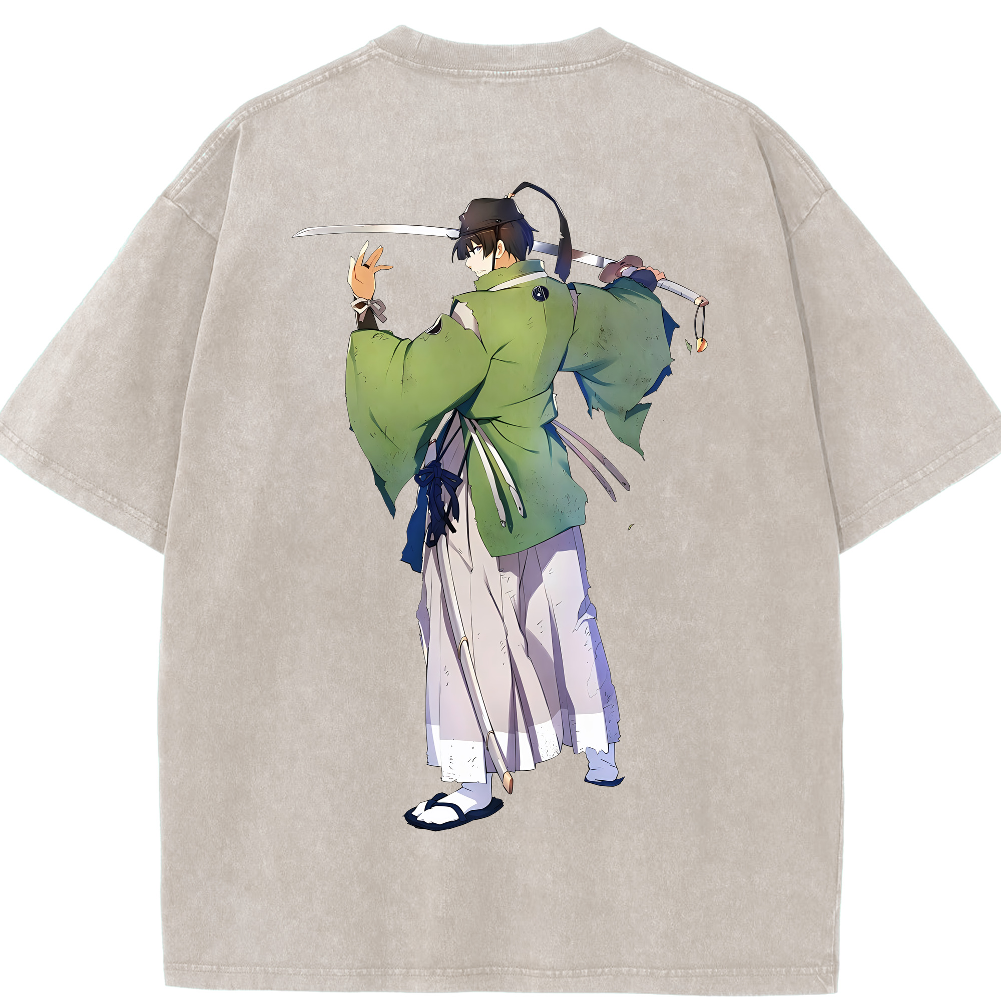 （画像用） 刀剣乱舞 Touken Ranbu 綿100% ヴィンテージ風 半袖Tシャツ（背面プリント）