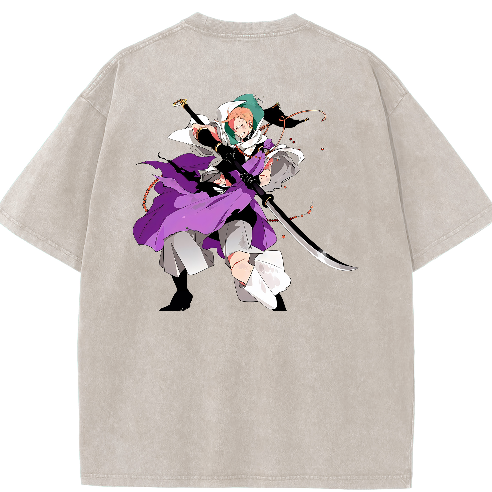 （画像用） 刀剣乱舞 Touken Ranbu 綿100% ヴィンテージ風 半袖Tシャツ（背面プリント）