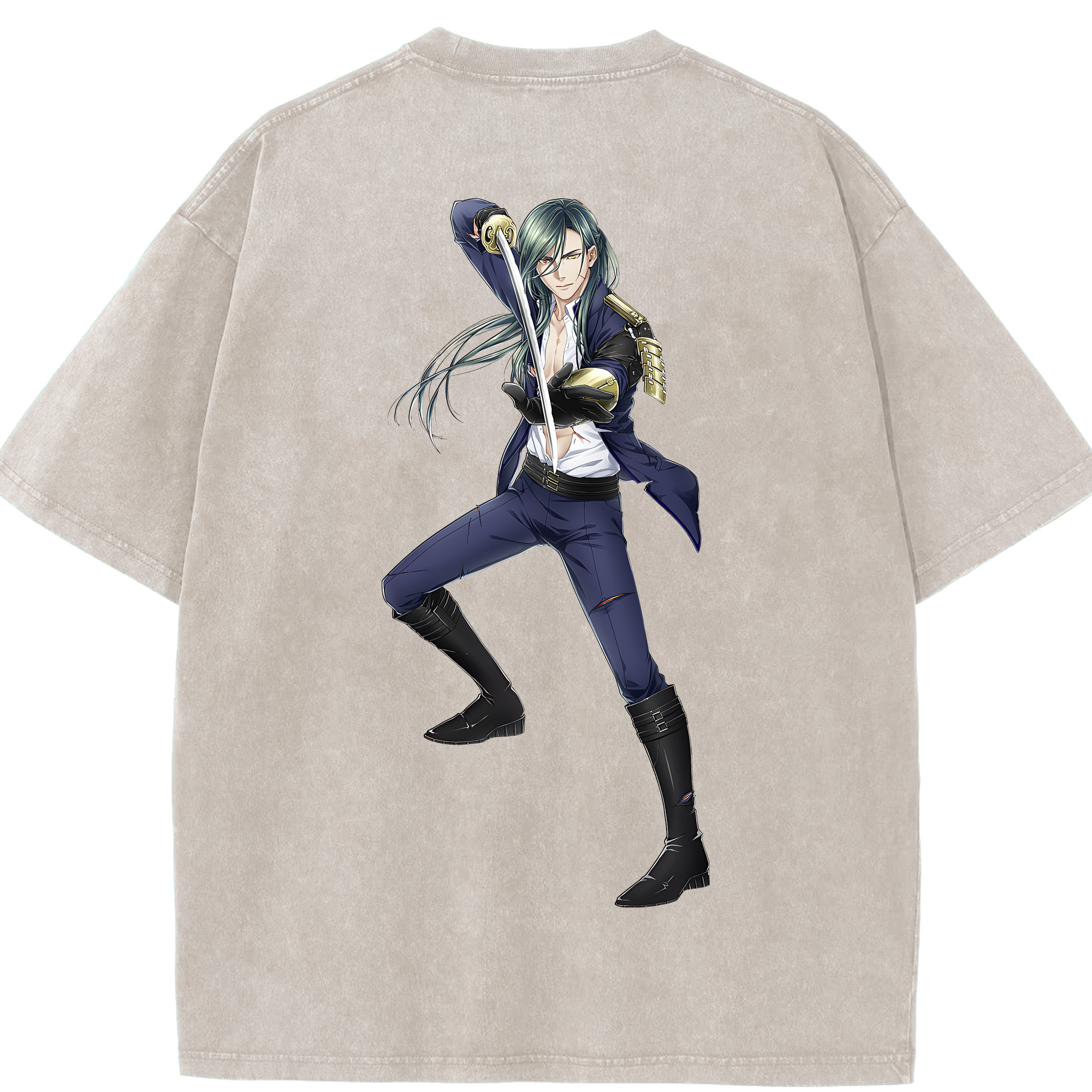 （画像用） 刀剣乱舞 Touken Ranbu 綿100% ヴィンテージ風 半袖Tシャツ（背面プリント）