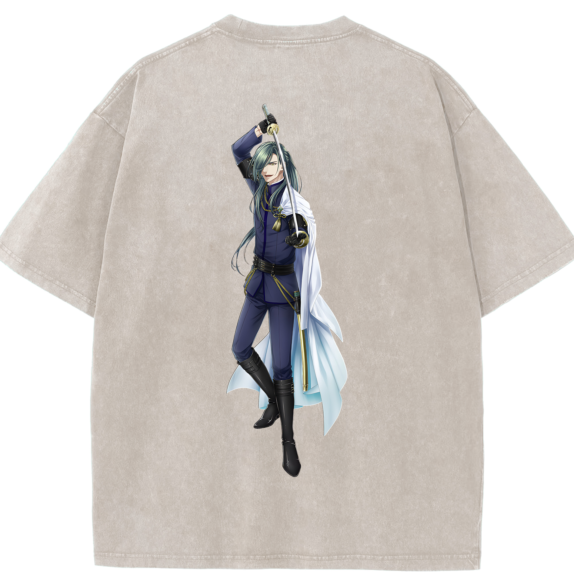 （画像用） 刀剣乱舞 Touken Ranbu 綿100% ヴィンテージ風 半袖Tシャツ（背面プリント）