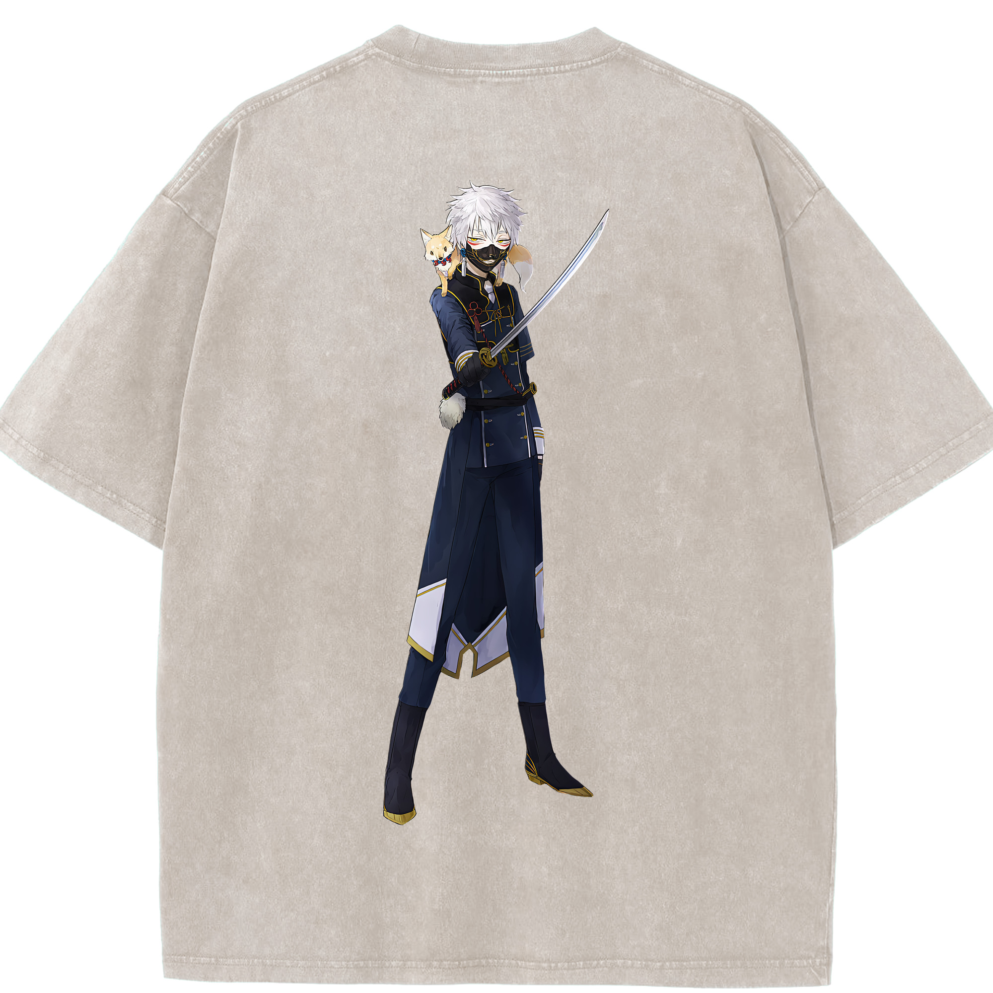 （画像用） 刀剣乱舞 Touken Ranbu 綿100% ヴィンテージ風 半袖Tシャツ（背面プリント）